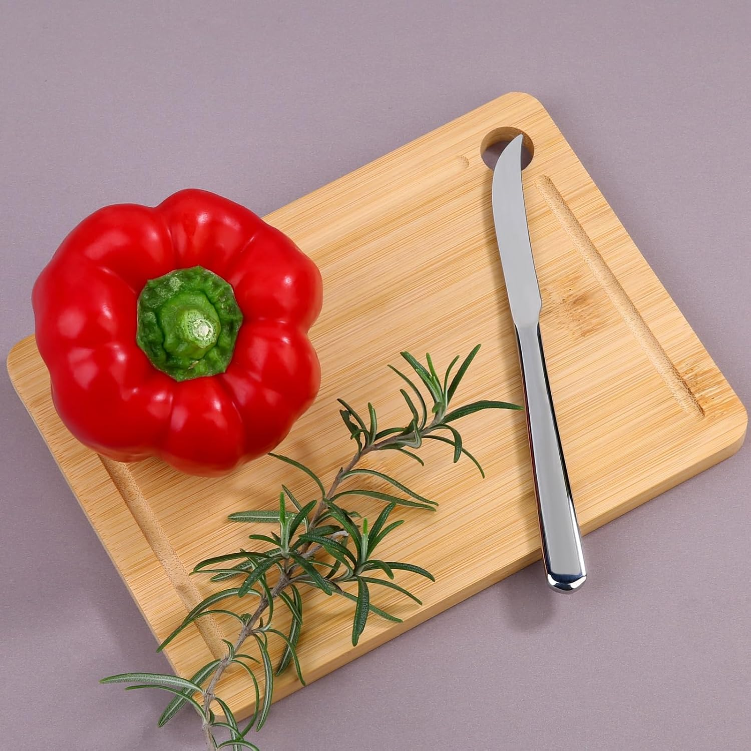 Donxote Small Cutting Board Set of 2 - Butcher Block with Juice Groove for Fruits and Vegetables, Mini Bamboo Wood Chopping Board for Kitchen Gadgets image number 1