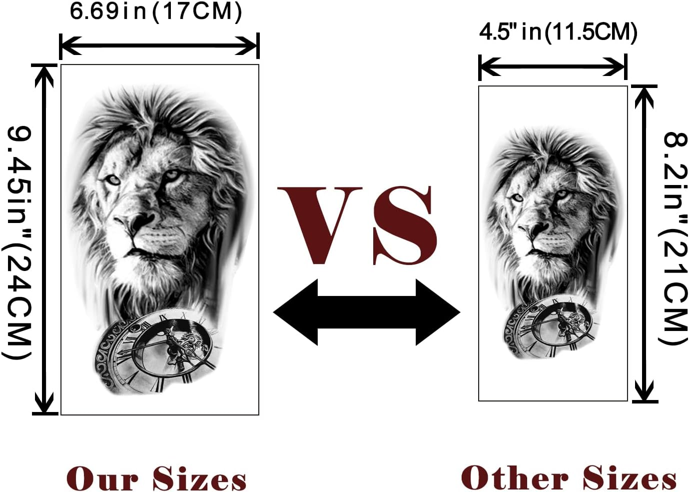 Yazhiji 36 Sheets Temporary Tattoos Stickers, 12 Sheets Fake Body Arm Chest Shoulder Tattoos for Men or Women with 24 Sheets Tiny Black Tattoos