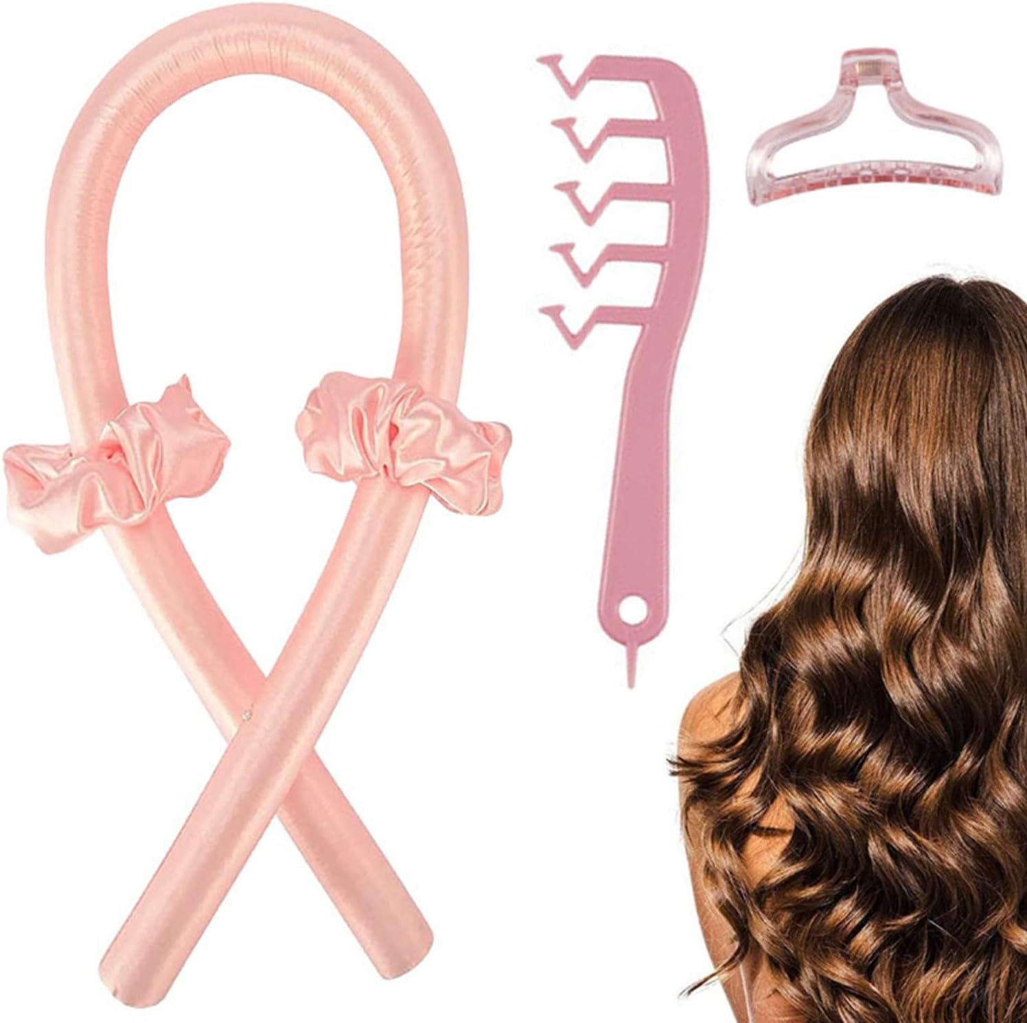 Heatless Curling Set, Heatless Curling Rod Headband, No Heat Hair Curlers, Women Heatless Curls, High Resilience Sponge Heatless Hair Curler, Heatless Curlers Headband Kit for Short Hair & Long Hair image number 6