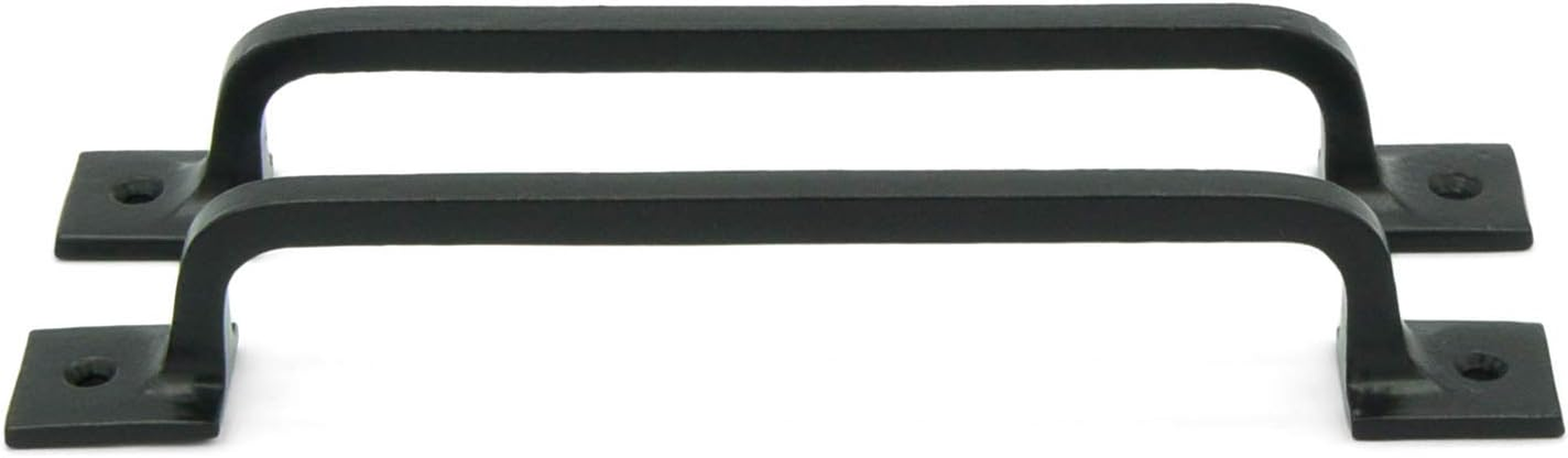Black Cast Iron Pull Handles 9 Inch (Squared Base, Set of 2) - Cabinet Door Handles, Gate Handle Pull, Barn Door Hardware, Grab Handles image number 2