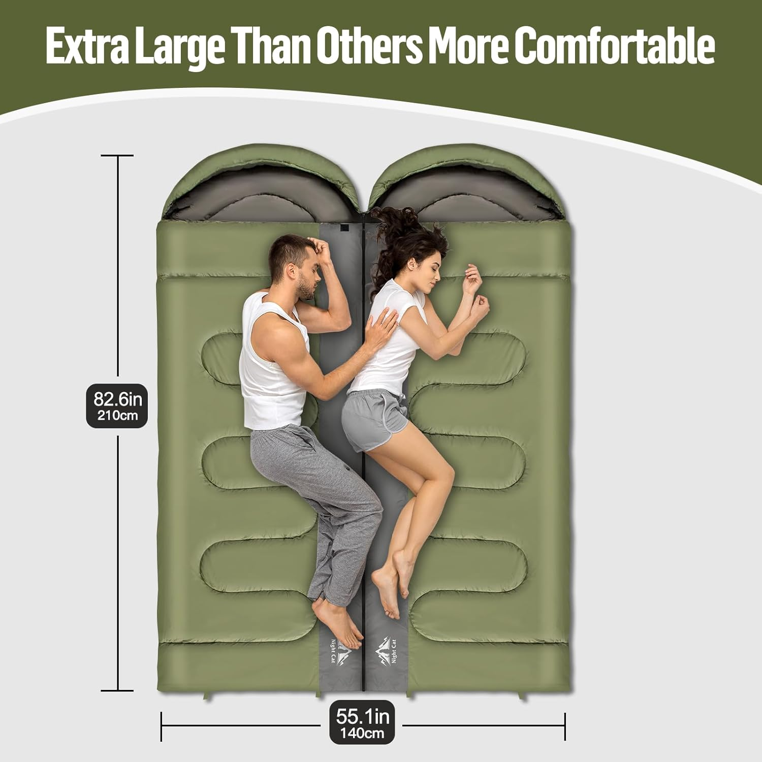 Night Cat Camping Sleeping Bag for Adults Portable Lightweight Backpacking Hiking Traveling Indoor Outdoor Temperature 5-15℃ Switch to a Quilt or Blanket image number 1