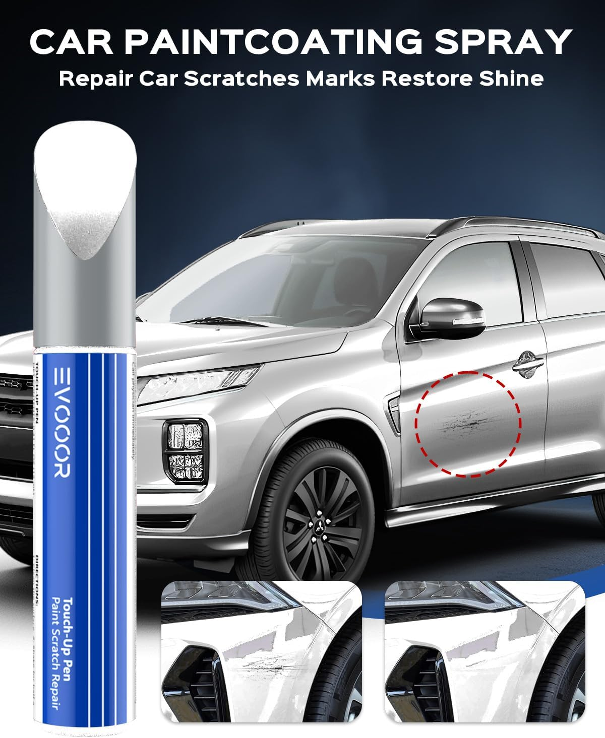 White（Fz/W37） Touch up Paint Compatible with Mitsubishi Exact Match&ndash;Chips and Nicks Touch Up image number 2