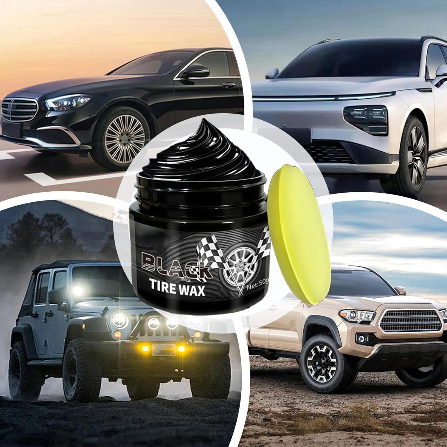 Car Tire Polish Paste,Vehicle Tire Stain Remover | Long Lasting Protection, Professional Cleaning Tool, Automotive Detailing Supplies for Truck Restoration Refurbishment Daily Care image number 4