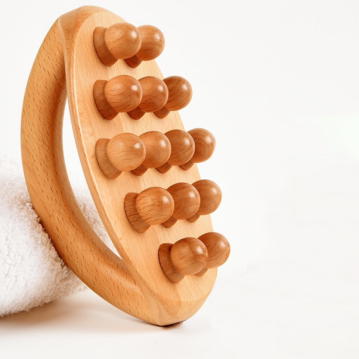 AIMALL Universal Handheld Massage Brush with Large Rounded Handle, Whole Body Meridian Massage Tool, Includes 14 Beads for Leg, Waist, and Hand Massage image number 2