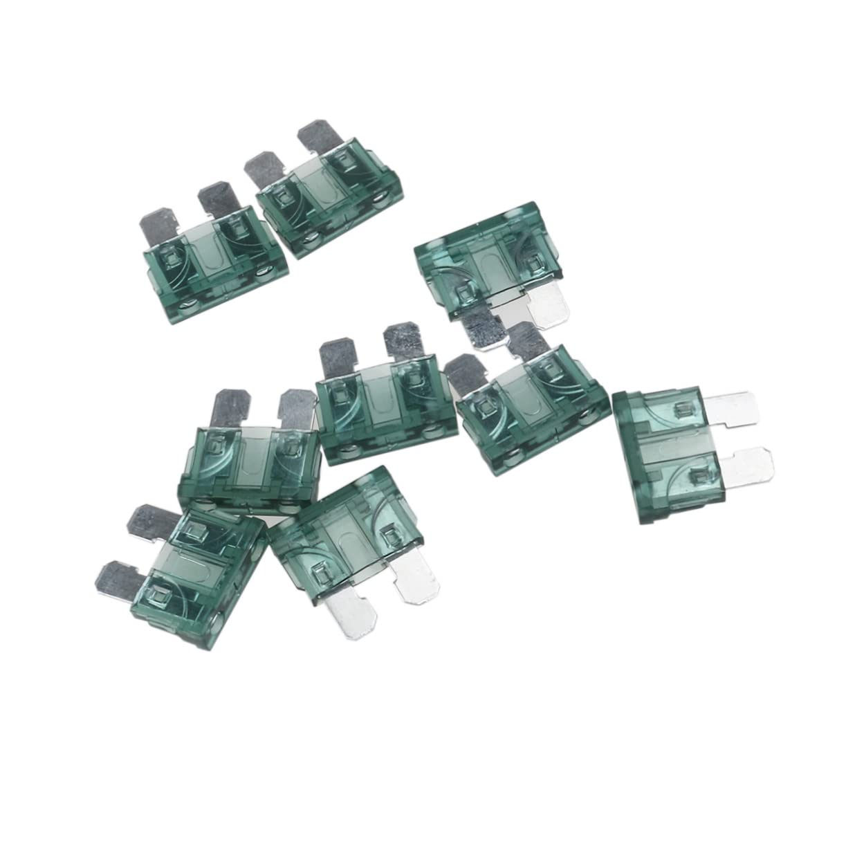 Mikinona 1A Car Fuses 10Pcs Auto Fuse Kit for Truck SUV Boat 32V Green Black Automotive Replacement Electrical