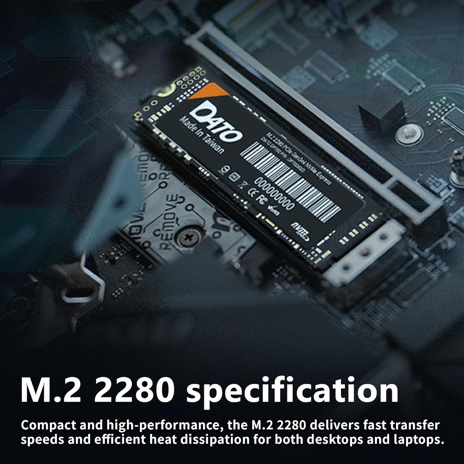 DATO 1TB SSD M.2 2280 Pcie Gen3X4 Nvme Internal Solid State Drive, up to 2500/1700 Mb/S, DP700 Series image number 5