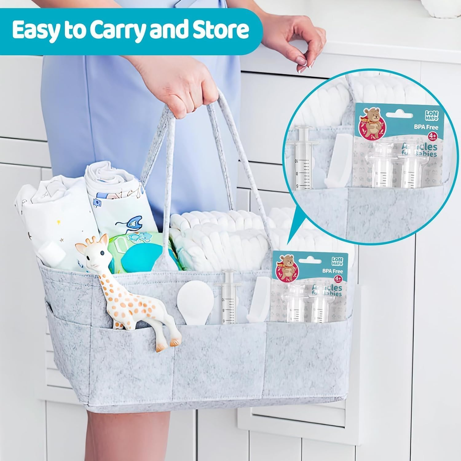 Nachar Sinus Rinse System, 4Pcs Professional Baby Nasal Irrigator Portable Infant Nose Cleaner Quick Rinse Device All Natural Relief - BPA Free More Convenient image number 1