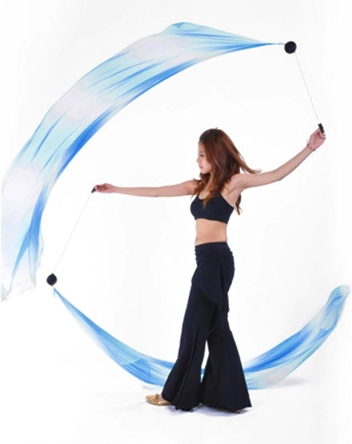 Yuksok Dance Silk Streamer Poi Throw Ball Set Women Ribbon Imitation Silk for Dress Ups image number 5