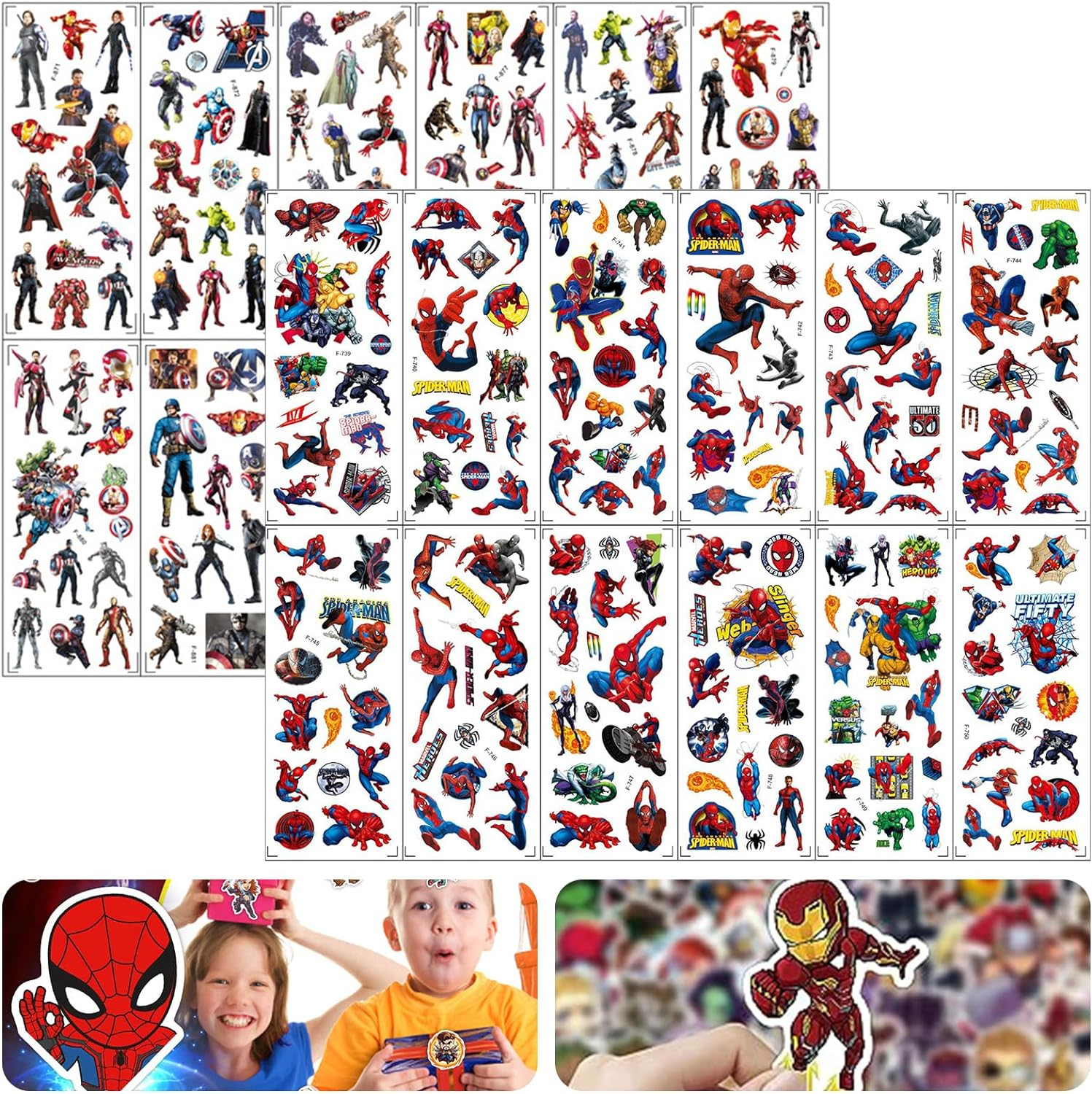 24 Sheets Cartoon Stickers, Laptop Stickers, Waterproof Stickers, Anime Character Stickers, Cute Cartoon Sticker, Comic Legends Stickers, Party Gift, Superhero Decals for Teens Boys Girls image number 1