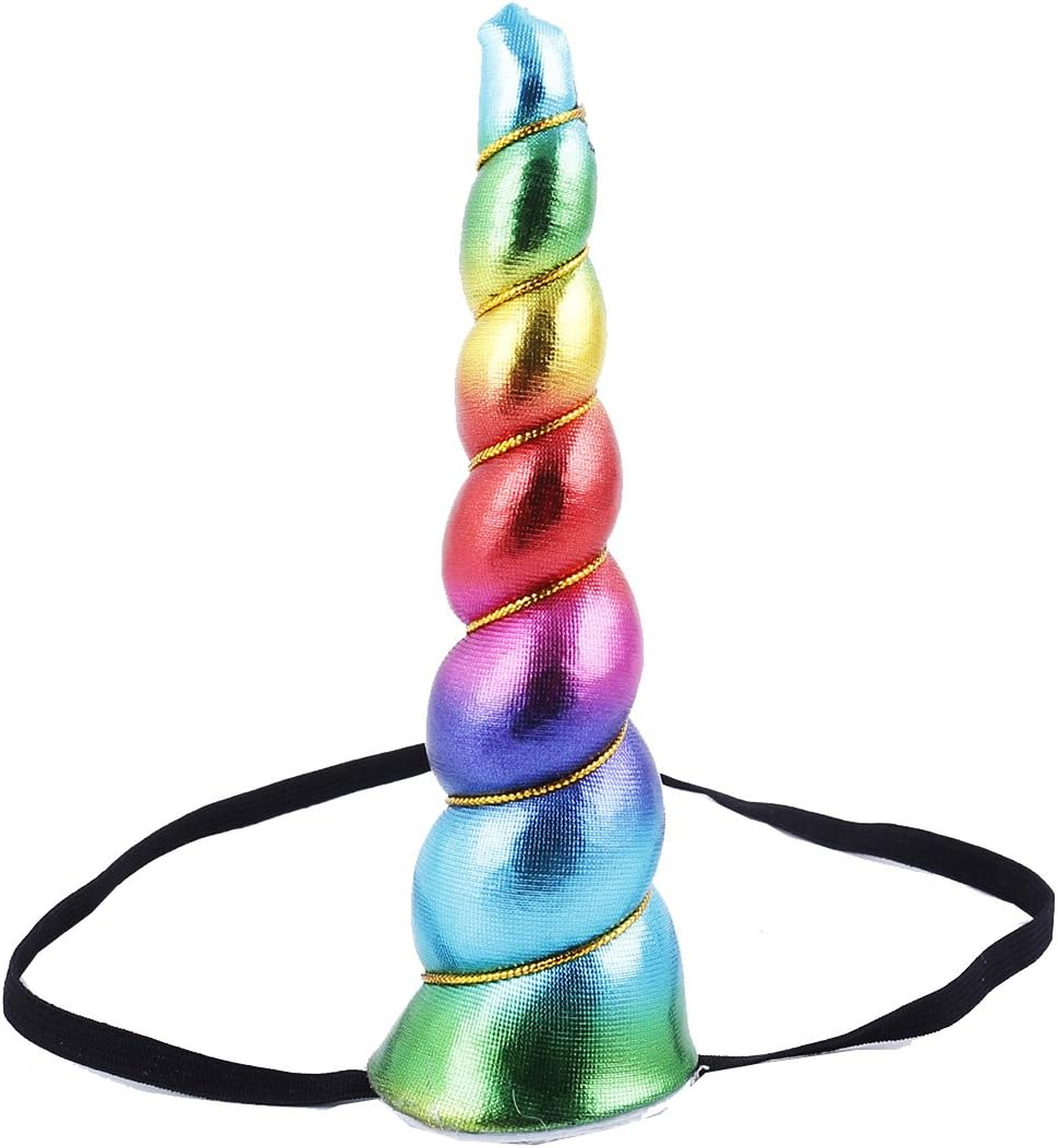 Delicate Dew Shiny Unicorn Horn Elastic Headband Cosplay Costume Easter Headpiece
