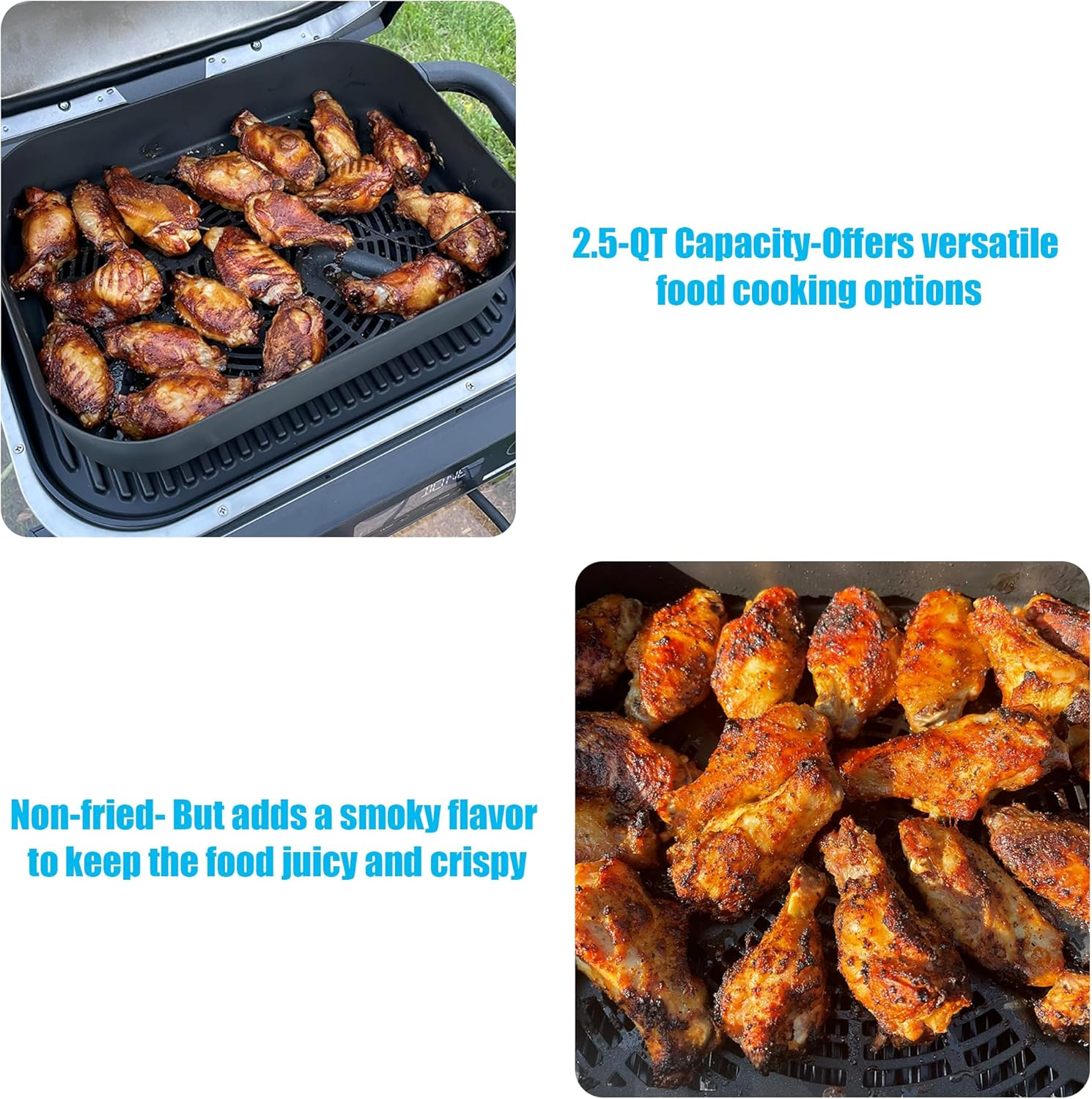 Combo Crisper Basket and Grill Roast Stand for Ninja Woodfire OG700 Series Grill,Air Fry Basket with Smoker Rack Accessories Kit for Ninja XSKGRDPLT Woodfire Outdoor Grill,Non-Stick image number 2