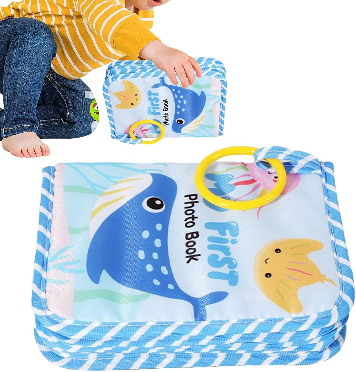 Baby Photo Albums | Baby Photo Book Soft | Keepsake Memory Keeping Cloth with Mirror for Family Kids Birthday Gender Reveal Memories