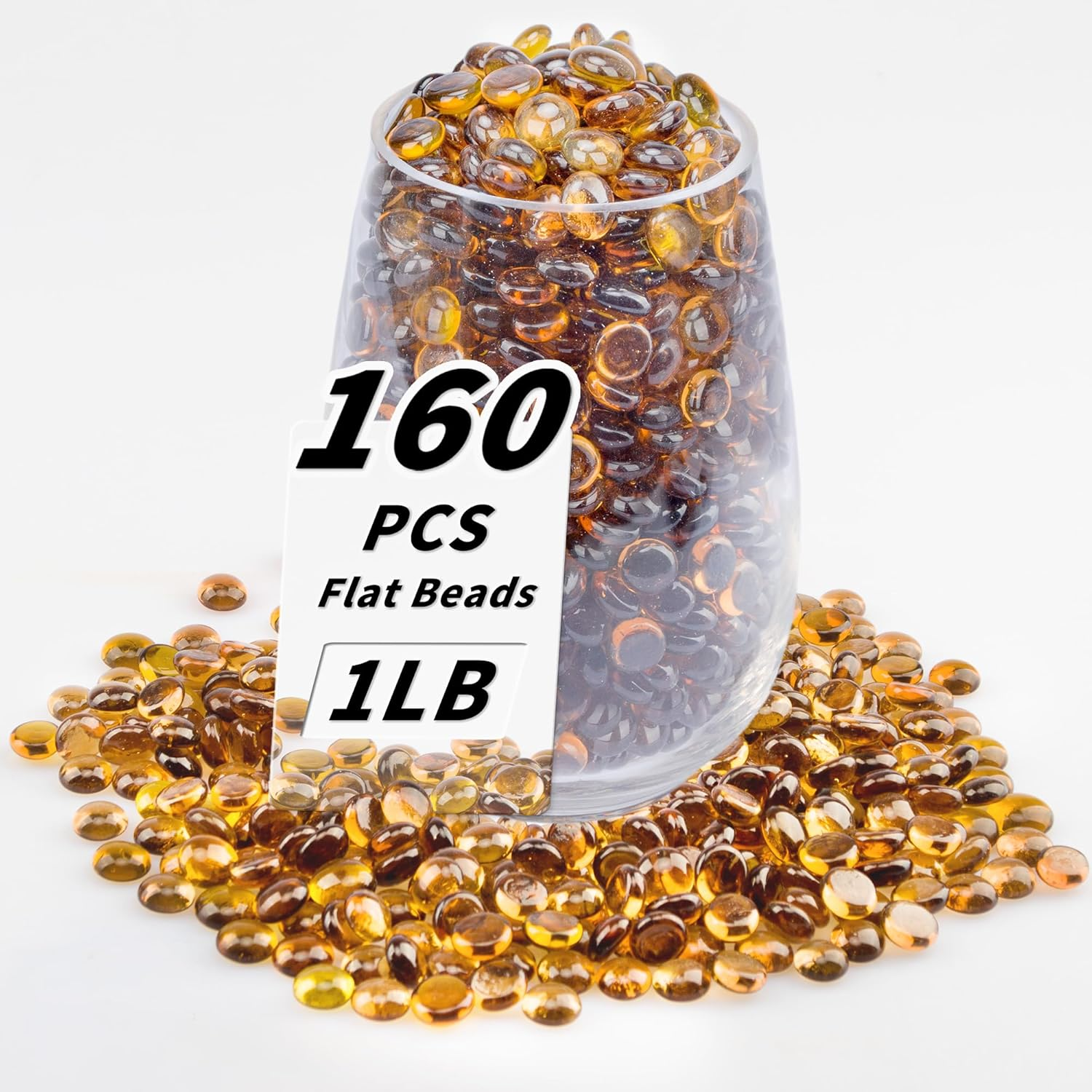 1 LB Purple Flat Glass Beads, 160-180PCS Small Glass Marbles, Mini Flat round Pebbles for Vase Filler and Floral, Fish Tank Rocks Decorative Gemstones for Home and Aquarium D&eacute;cor