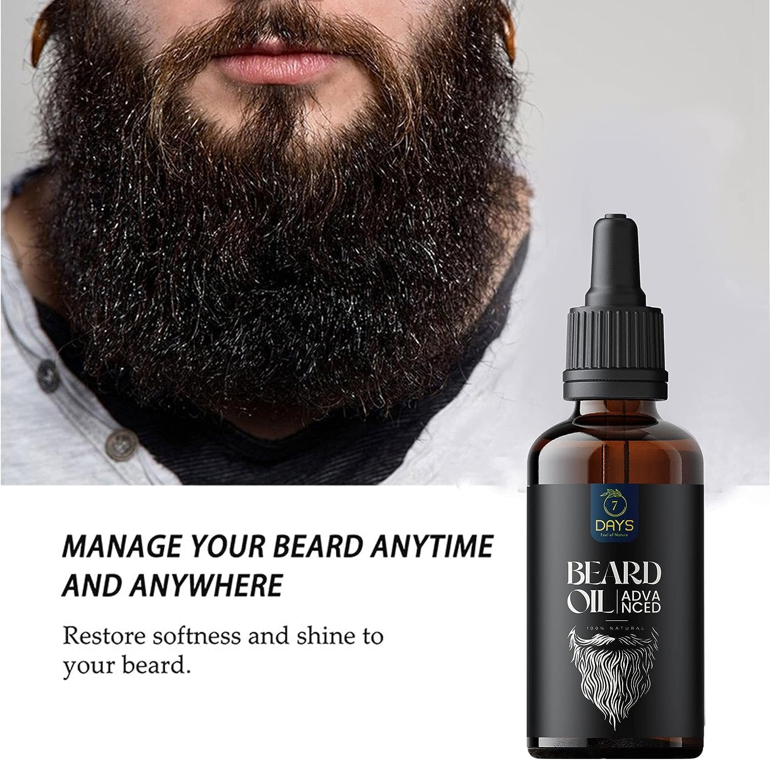 Green Velly 7 Days Beard Growth Oil for Men, Enriched with Argan Oil & Vitamin-E, Transform Your Facial Hair with Our Natural Beard Growth Oil - 30 ML image number 3