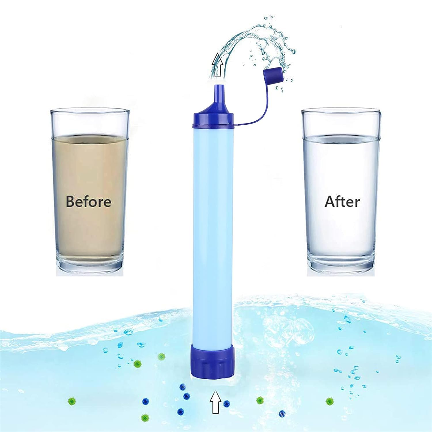 Personal Outdoor Water Filter Straw Outdoor Portable Filtration Emergency Survival Gear Water Solutions Tactical Gear for Hiking Camping Accessories Travel Hunting Fishing Outing Backpacking image number 5