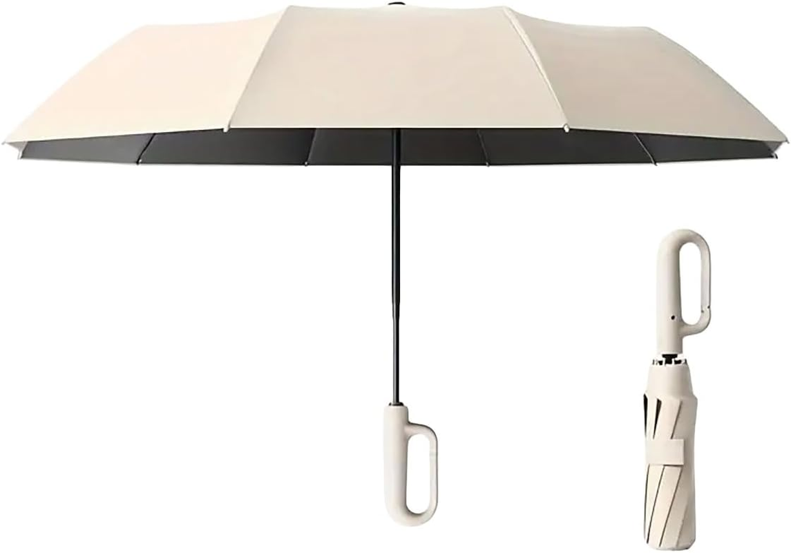 AIMALL Lightweight Auto-Open & Close Umbrella with UV Protection and Durable Design, Portable Sun and Rain Protection with Carabiner, 48.82 Inch Diameter