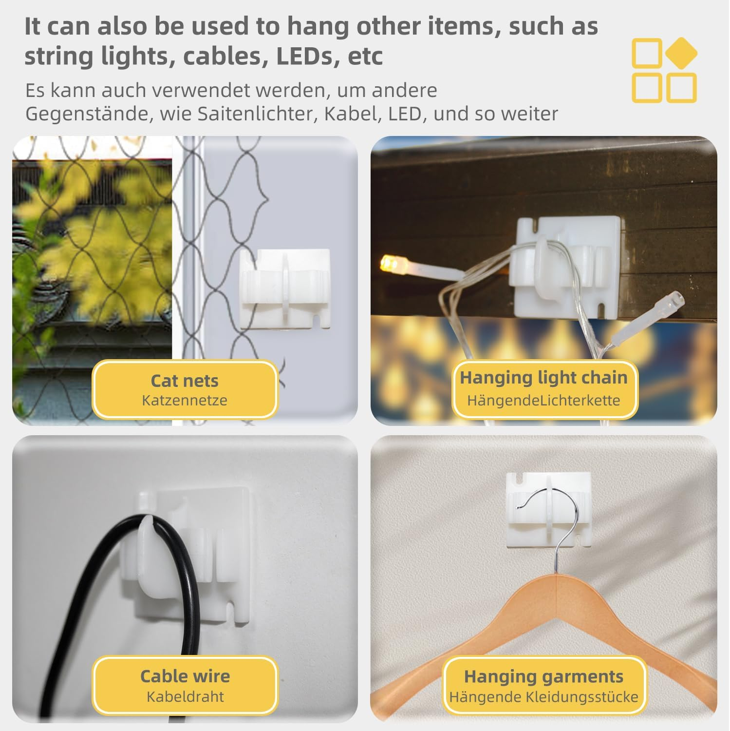 Suitable for Cat Net Balcony, Cat Net for Balcony, No Drilling (White, Pack of 50)