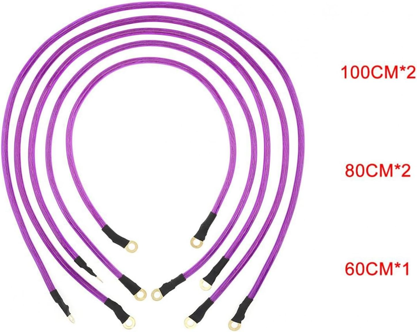 5 Point Car Universal Earth Ground Cables Grounding Wire System Kit High Performance Improve Power for Car Truck (Red) image number 4