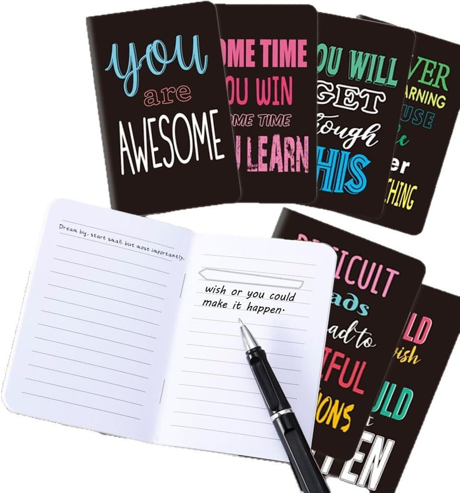 YJSPARKK 12 Pack Lined Notebook,5X3.2Inchs Thin Mini Notepads,16 Sheets/32 Pages Funny Motivational Journals Writing Notebooks,Small Pocket Memo Pad for Kids Students Gifts School Home Office - Flower image number 5