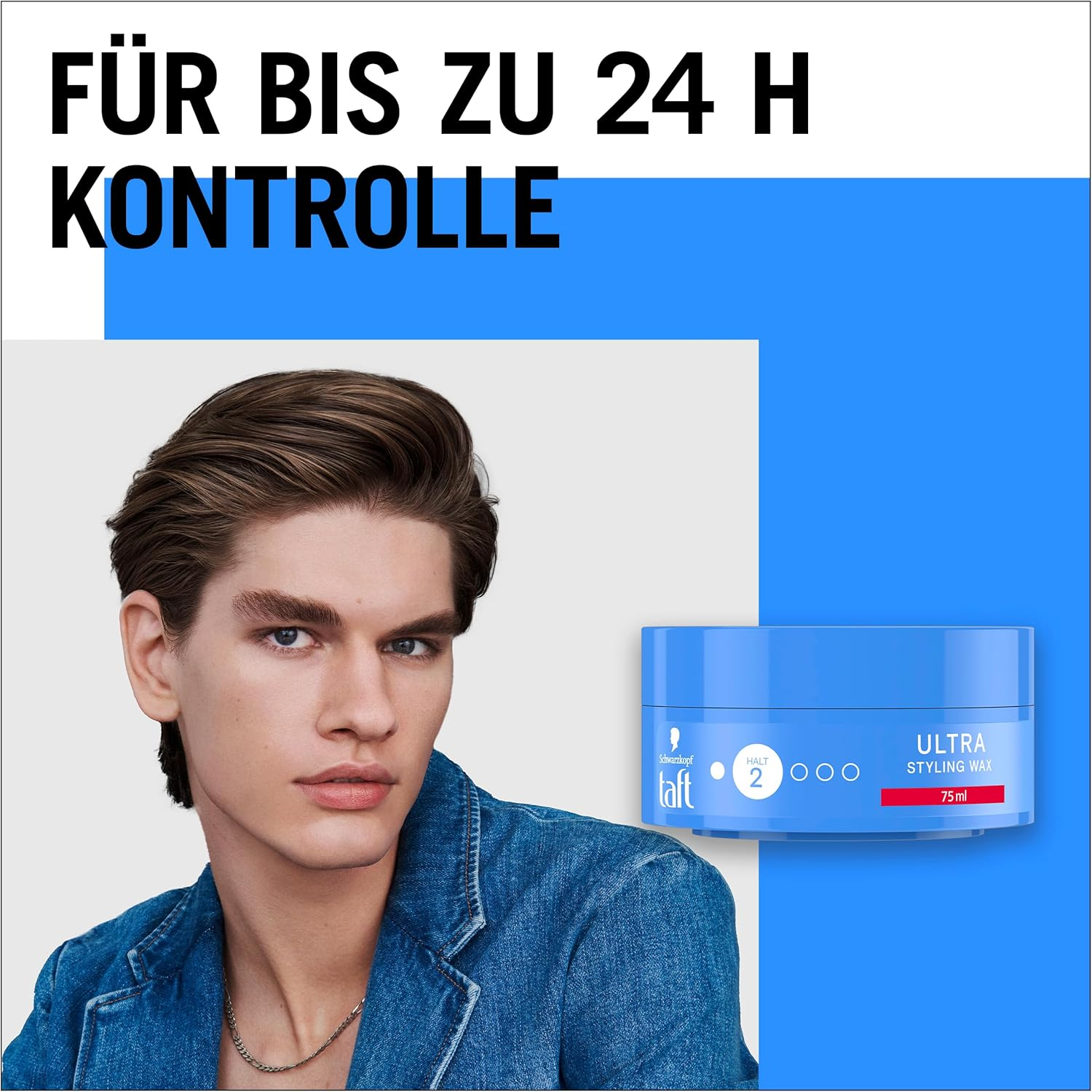 TAFT Styling Wax Ultra with Hold Level 2 (75 Ml), Gives up to 24 Hours Hold & Structure, Hair Wax with Shine Level 5 for a Shiny Finish image number 3