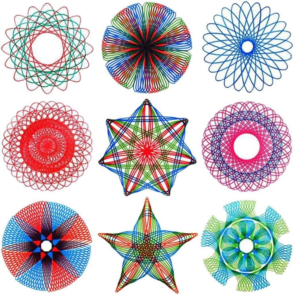 Uoeo 22 Pack Creative Spirograph Drawing Set, Spirograph Deluxe Kit Ideal Creativity Art Promoting Development Set for Kids image number 1