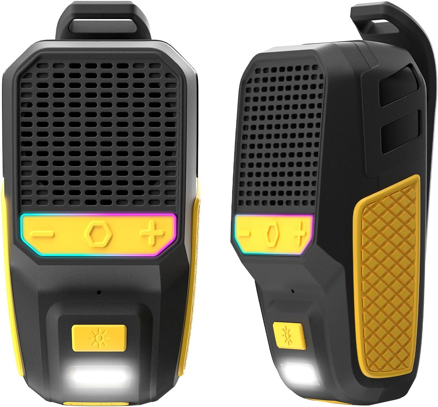 Wearable Bluetooth Speaker, All Day Running Wireless Speaker for Jobsite Work, IPX6 Portable Clip-On Speaker W/Light, Built-In Mic for Hands-Free Music/Calls Cycling Outdoor Sports Hiking Golf