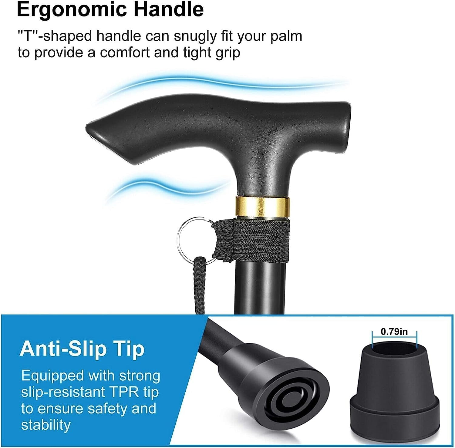 Folding Hiking Cane, Portable Adjustable Walking Stick, Suitable for Outdoor Mountaineering Enthusiasts and Elderly People with Limited Mobility(Purple) image number 5