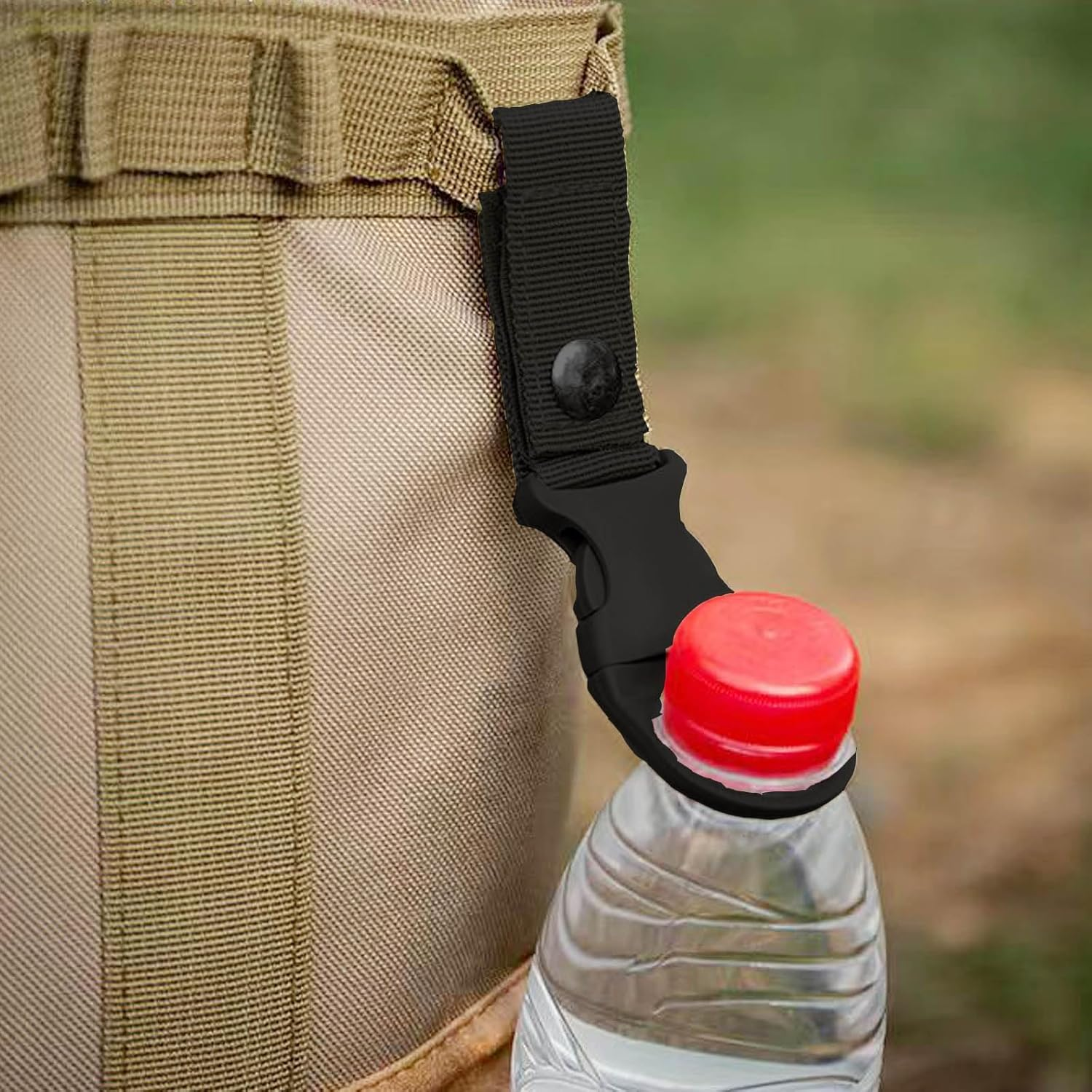 3 Pcs Water Bottle Holder with Belt Clip,Adjustable Hanging Buckle Clip for Backpack & Belt,Hands-Free Outdoor Accessories for Hiking, Camping (Black)