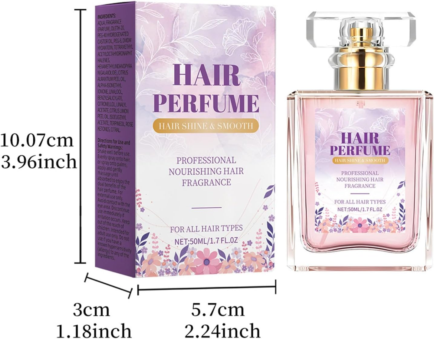 Riismen Nourishing Floral Hair Perfume Blended with Chamomile and Coconut Oil for Soft Silky Hair Lavender One Size image number 5