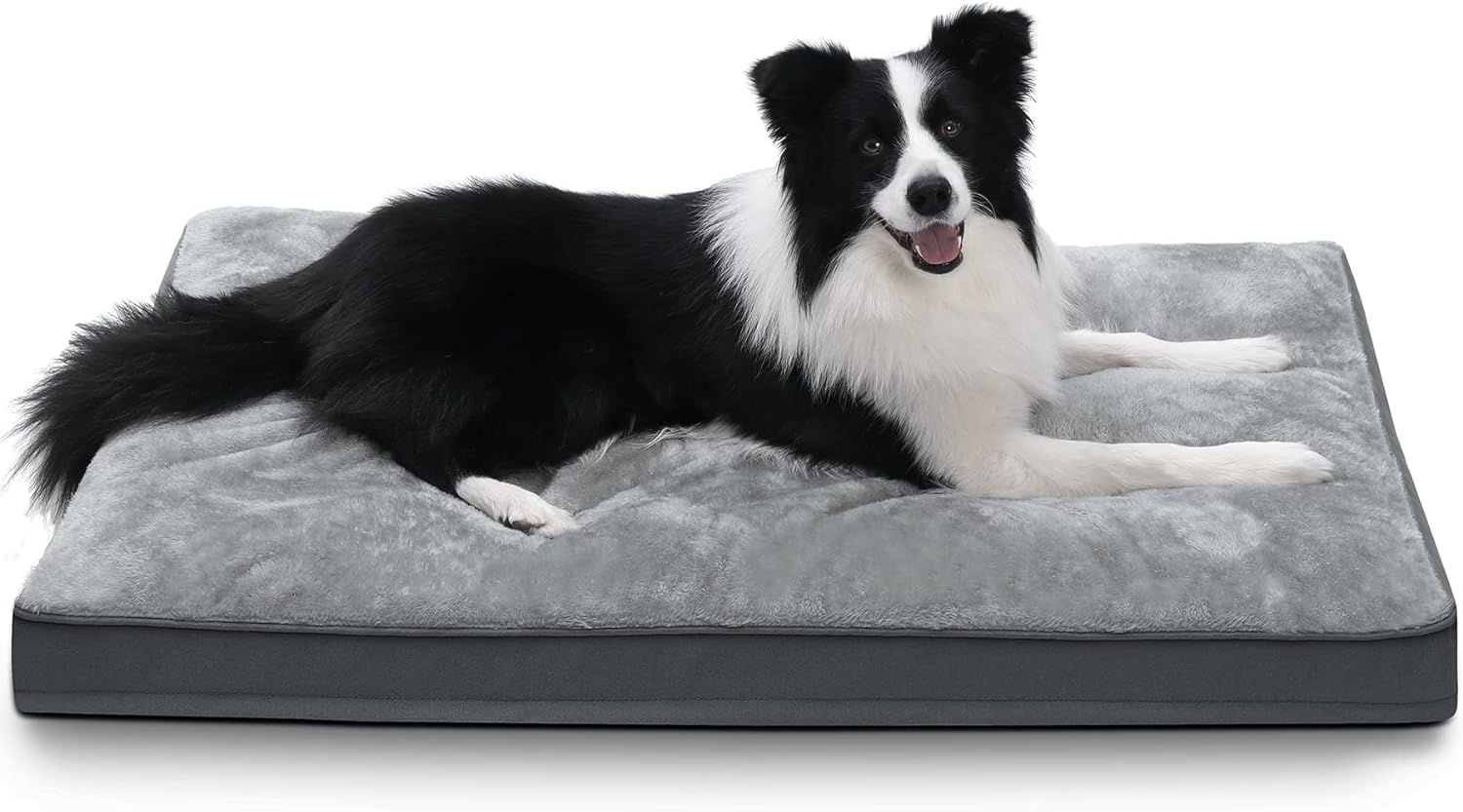 Dog Crate Bed Waterproof Deluxe Plush Dog Beds with Removable Washable Cover Anti-Slip Bottom Pet Sleeping Mattress for Large, Medium, Jumbo, Small Dogs, 35 X 22 Inch, Gray image number 4