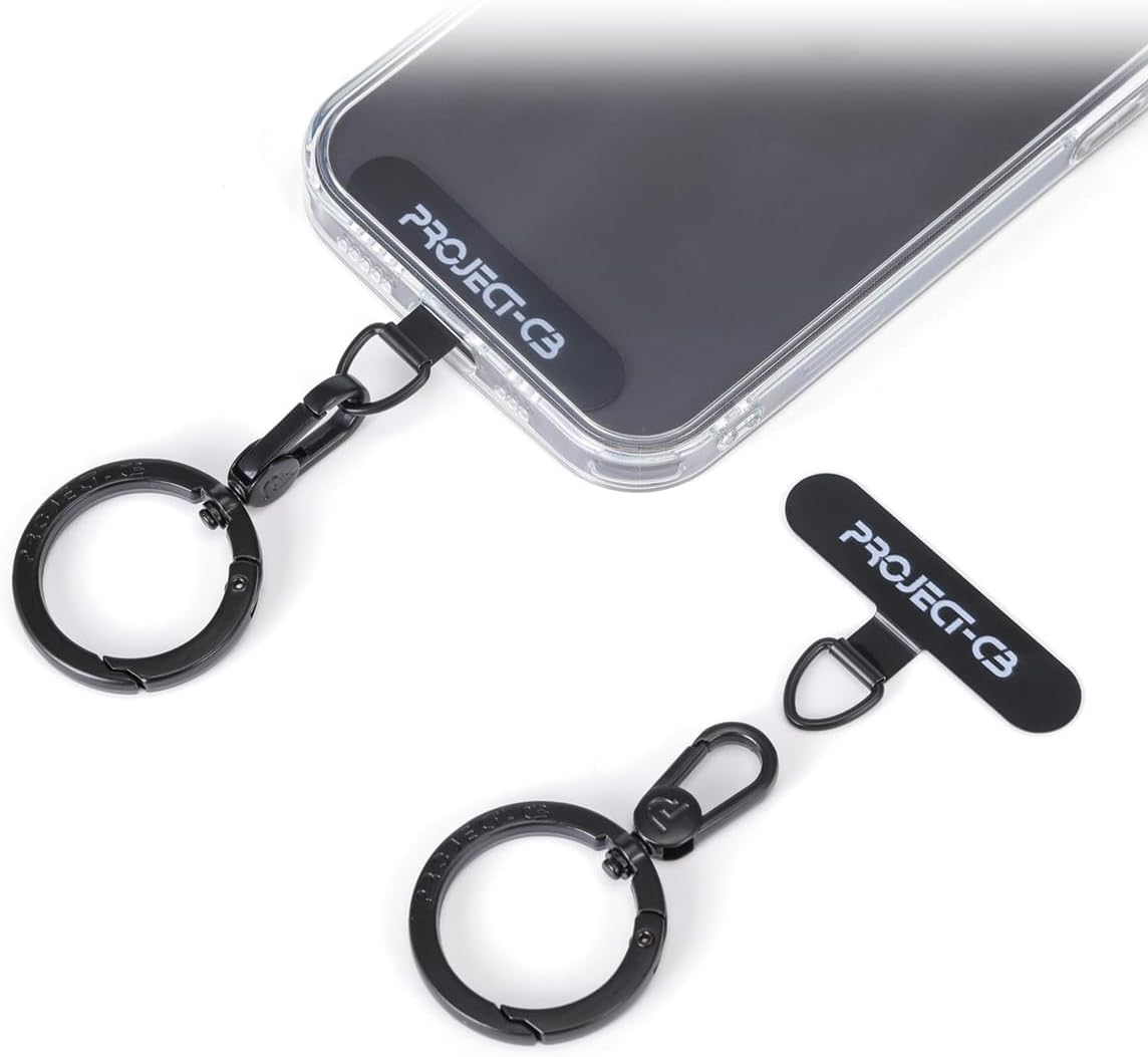 Project-Cb Phone Tether Tab &times;1,Spring Ring &times;1,Metal Patch,Universal Phone Lanyard Patch without Adhesive,Phone Strap Replacement Part for Cell Phone (Gold)