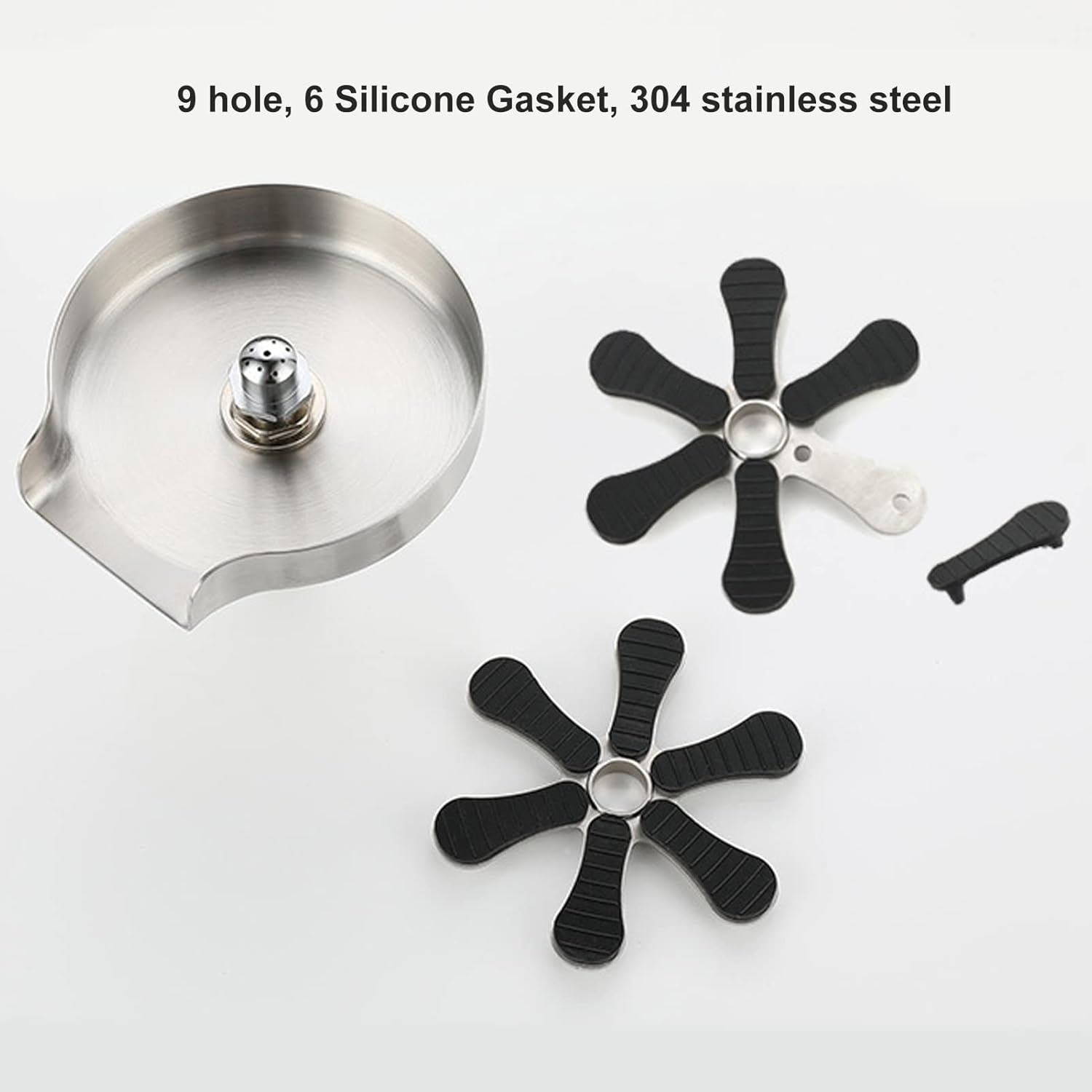 Glass Rinser, Stainless Steel Automatic Glass Rinser 360&deg; Rotating Jet Bottle and Cup Washer for Sink Powerful Cup Washer Kitchen Sink Cup Rinser for Bars, Hotels, Coffee Shops image number 5