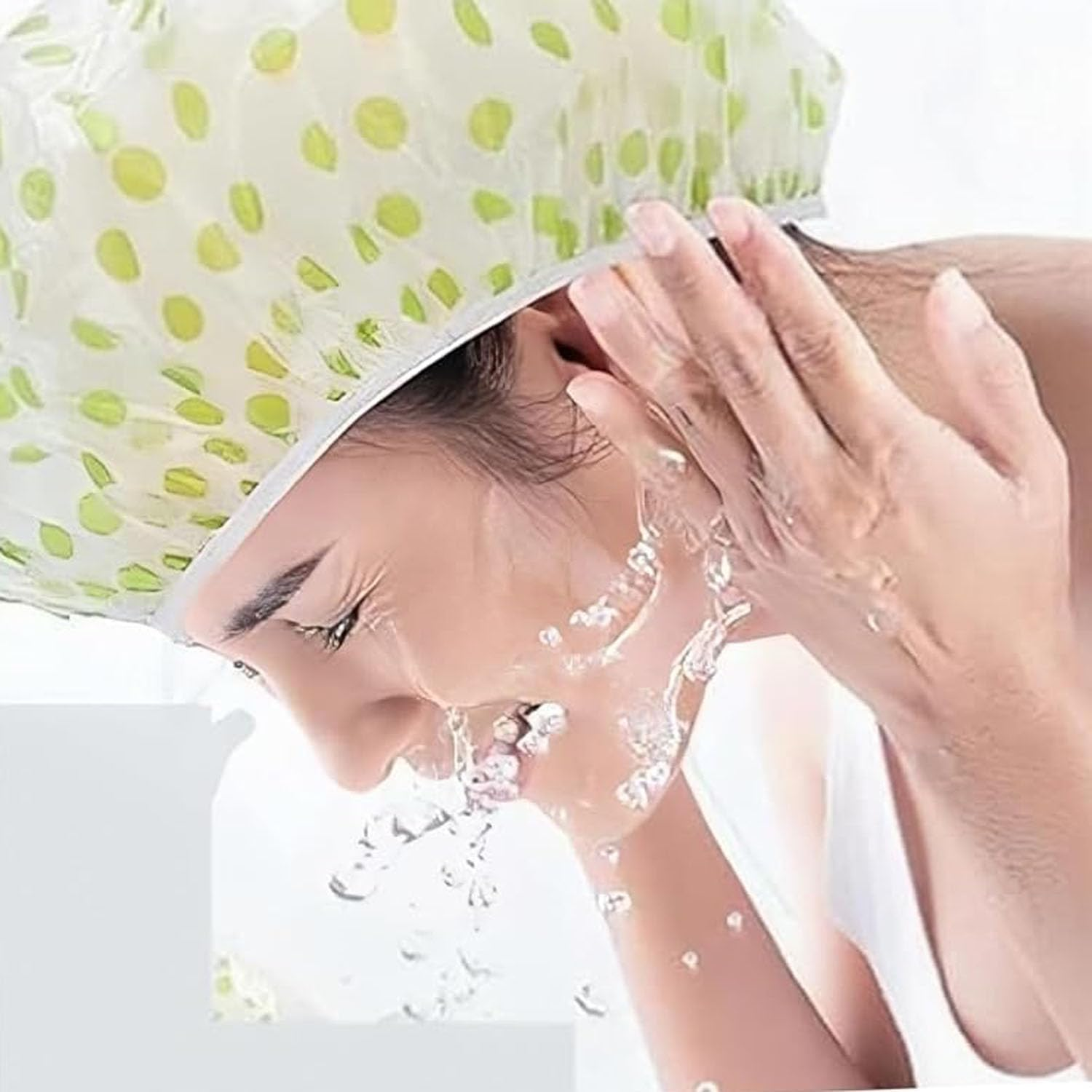 12 Pieces Reusable Waterproof Shower Caps,Beauty Salon Spa Shower Caps,Combo Pack Bath Caps,Lace Elastic Band Bath Hair Hat Fit for Home and Travel Suitable for Women Ladies image number 5