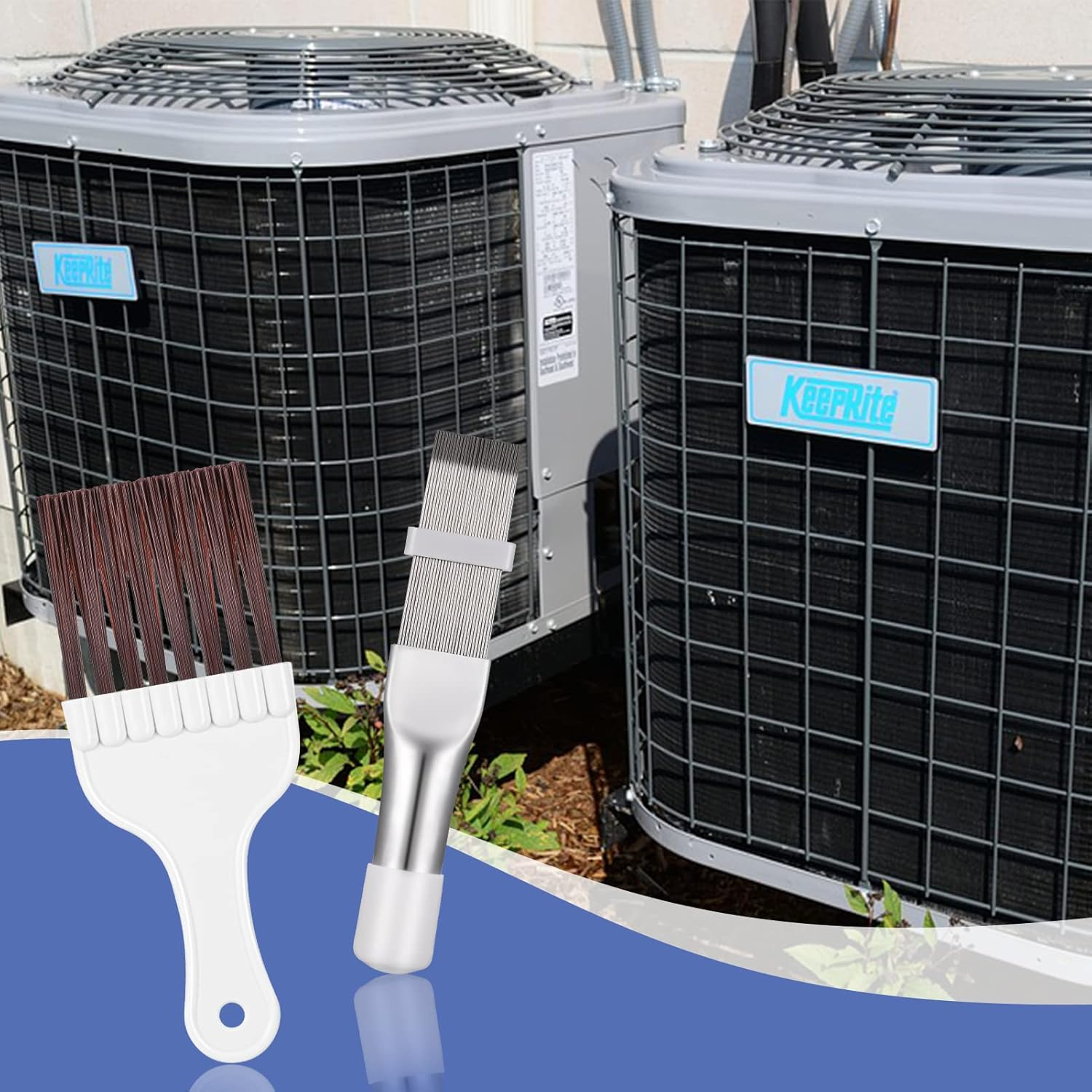 Tao Pipe 2 Pieces Air Conditioning Condenser Fin Comb, Fin Cleaning Brush, Air Conditioning, Fin Comb Spool Cleaning Whisk Brush, Metal Fin Evaporator Cooler Repair Tool image number 3