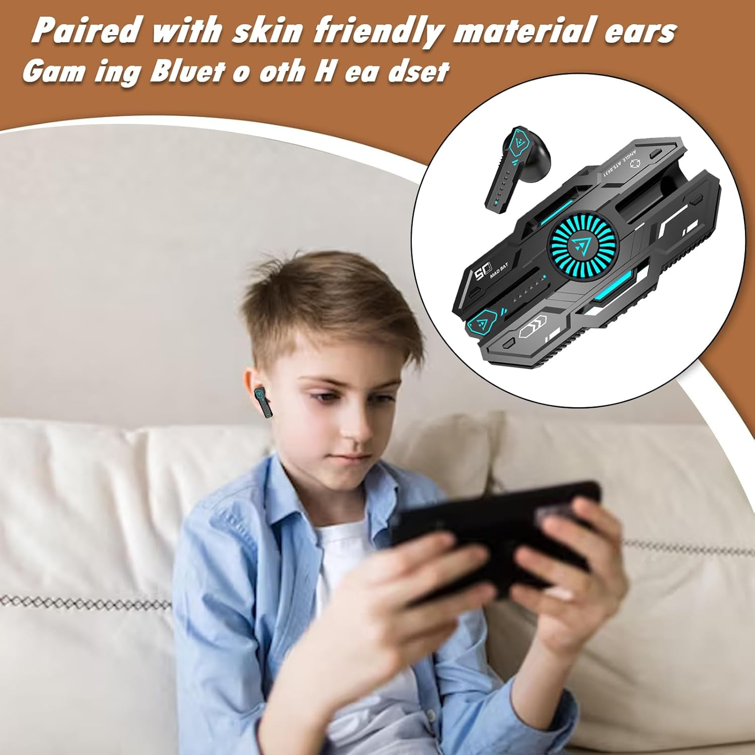 Noise Cancelling Earbuds - Noise-Cancelling RGB Light Comfortable Ear Buds,Fast-Charging Sweatproof Portable Players for Commuting Offices Studying Sleeping Outdoor