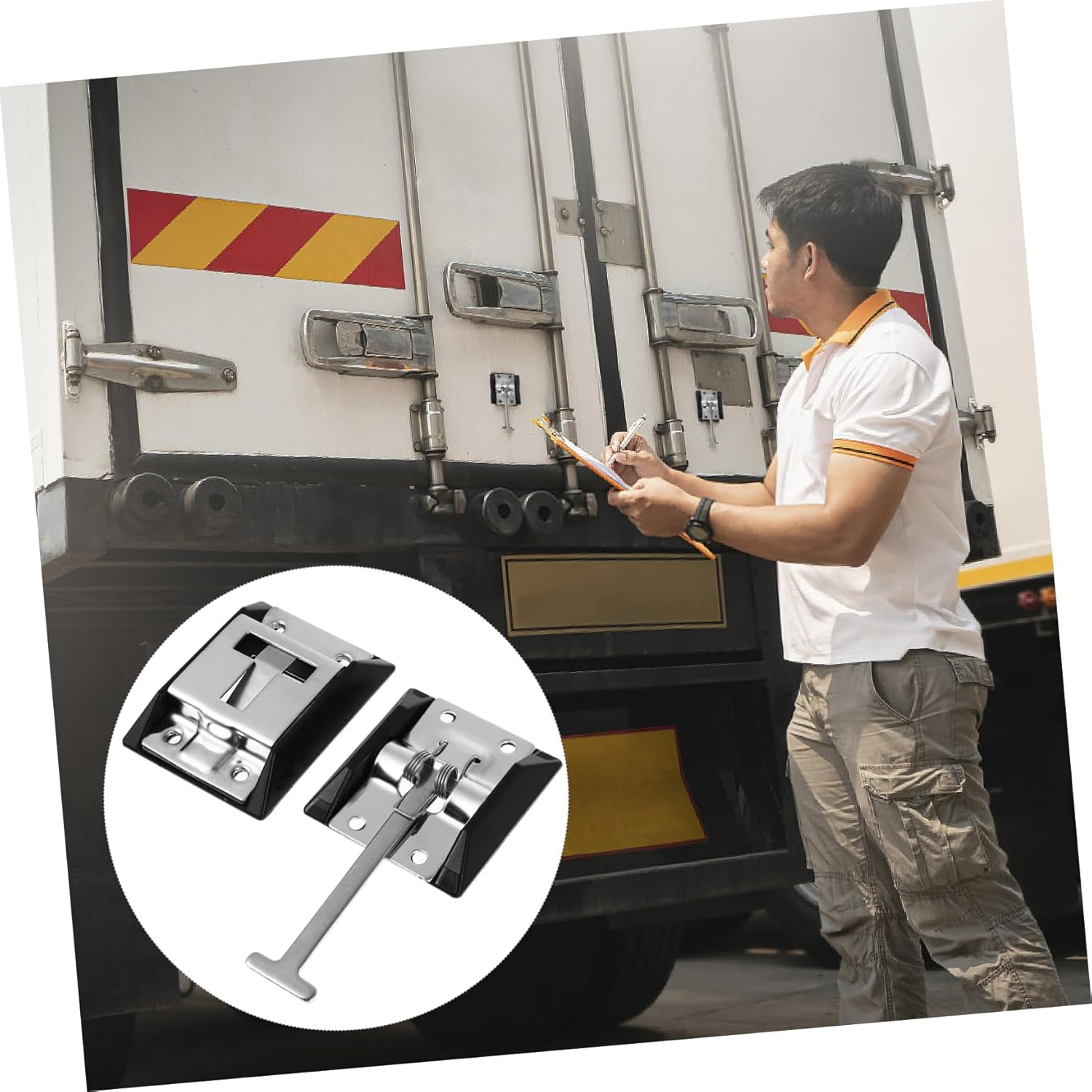 Iplusmile Stainless Steel Rv Door Catch Clip over Door Hook No Drill Metal Hook Latch for Van Trailer image number 5