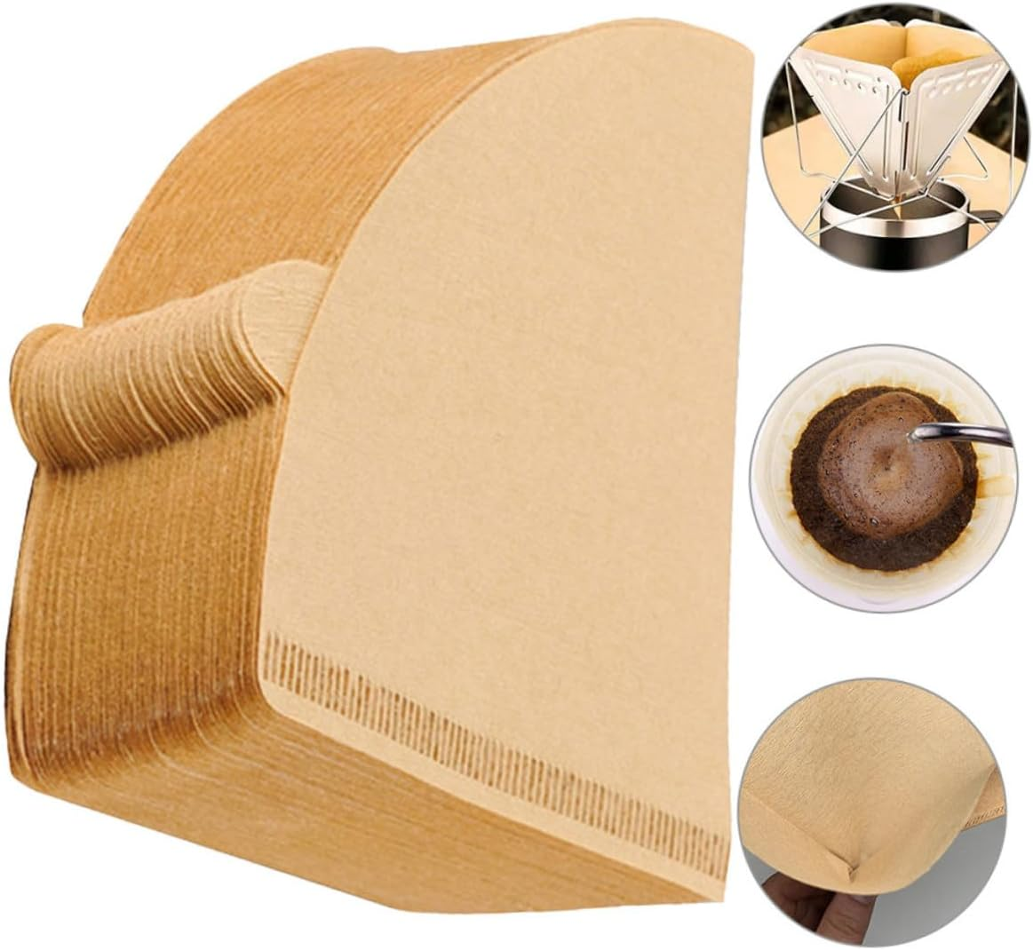 Cabilock 100Pcs Shaped Filter Paper Disposable Filtering Paper for Manual Cone Coffee Maker Espresso Machine image number 6