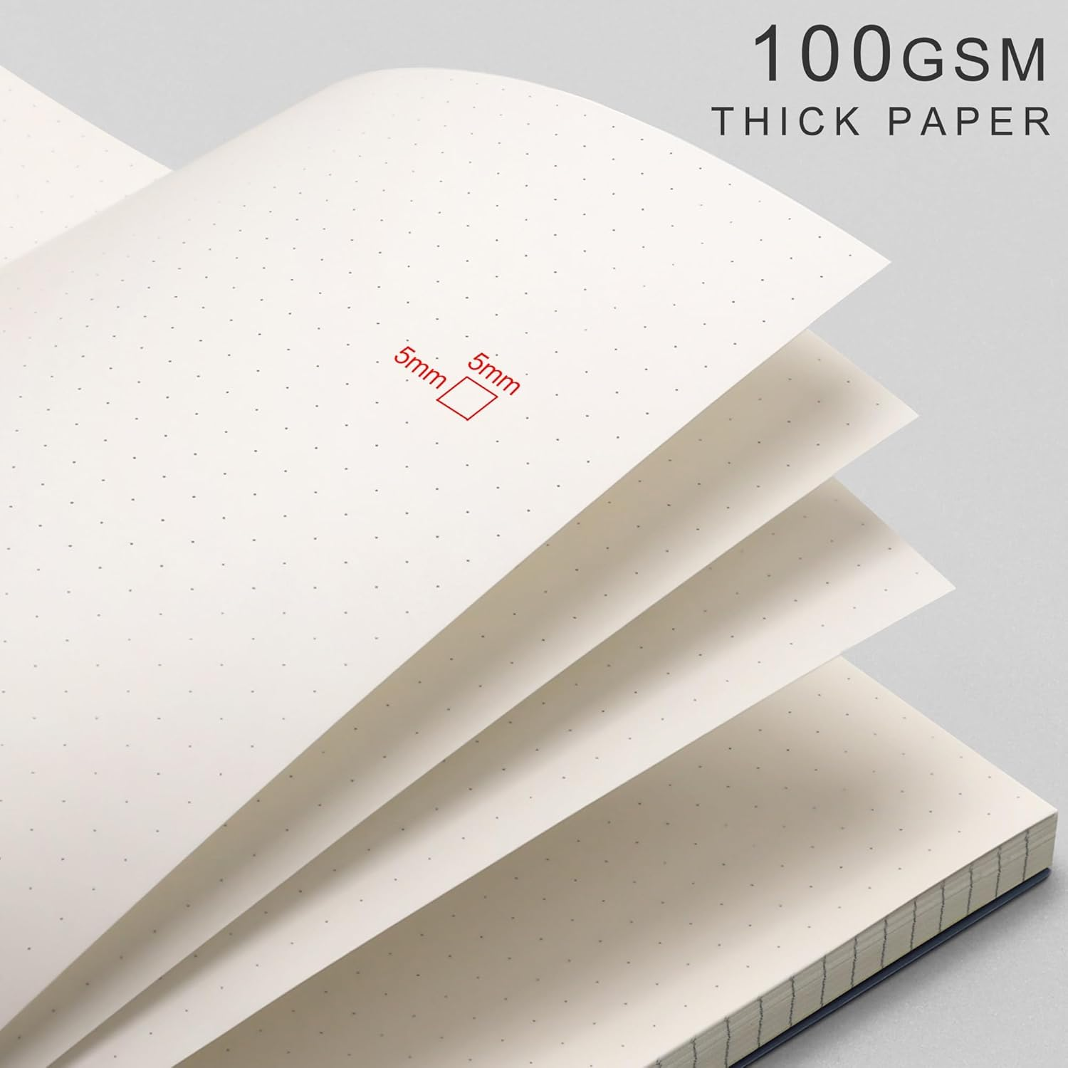 RETTACY Notebook B5 Dotted Bullet Dot Grid Journal Spiral Notebooks 150 Sheets/300 Pages for Writing 100Gsm PVC Hard Cover for Women Men Work Office School 19 X 25 Cm - Navy Blue