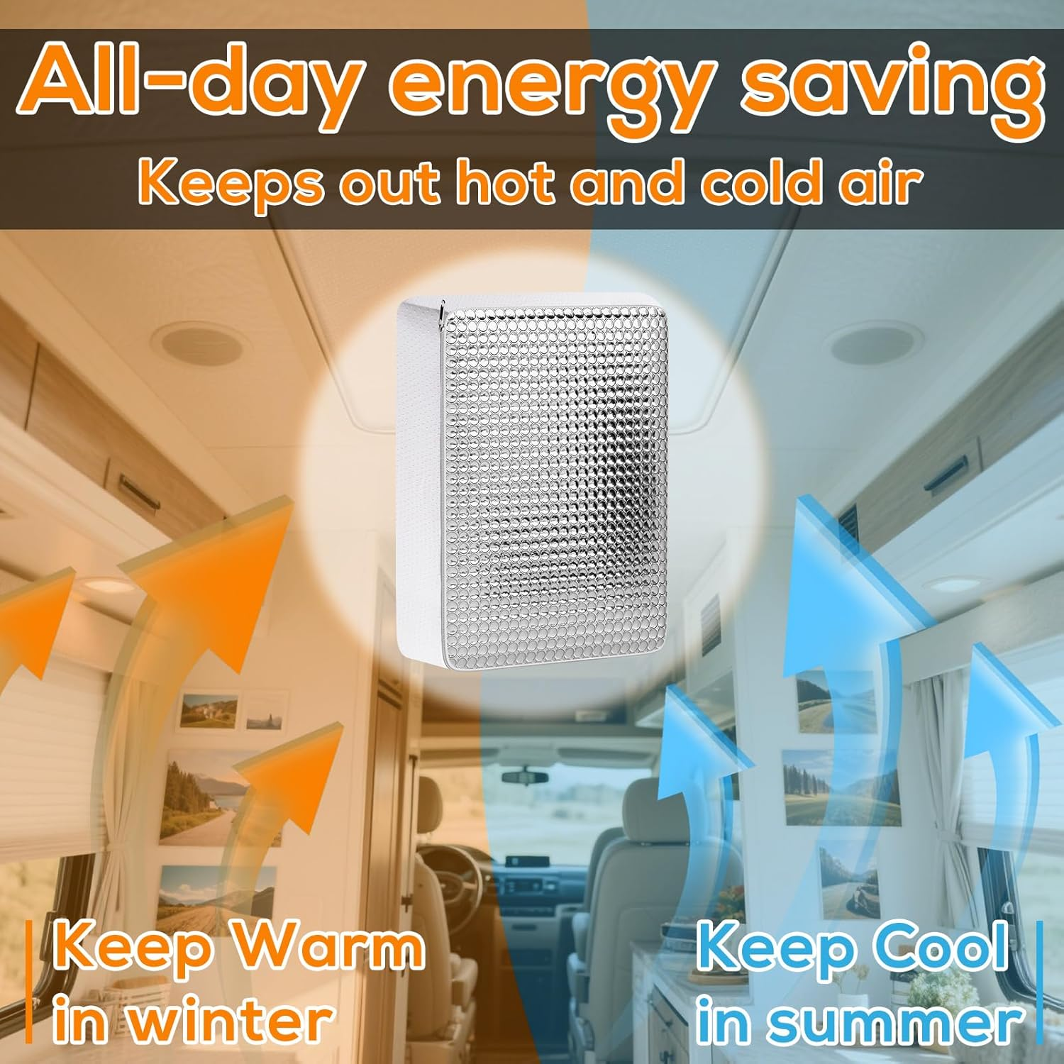 YUNVI RV Skylight Insulator 14X22X2.8,Rv Vent Cover and Skylight Shade,Waterproof RV Vent Insulator Sunroof Pillow for inside Camper Shower image number 1