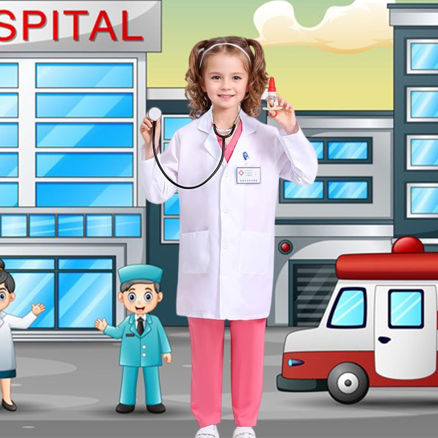 Doctor Costume for Kids, Doctor Accessories Carnival Party Cosplay image number 5
