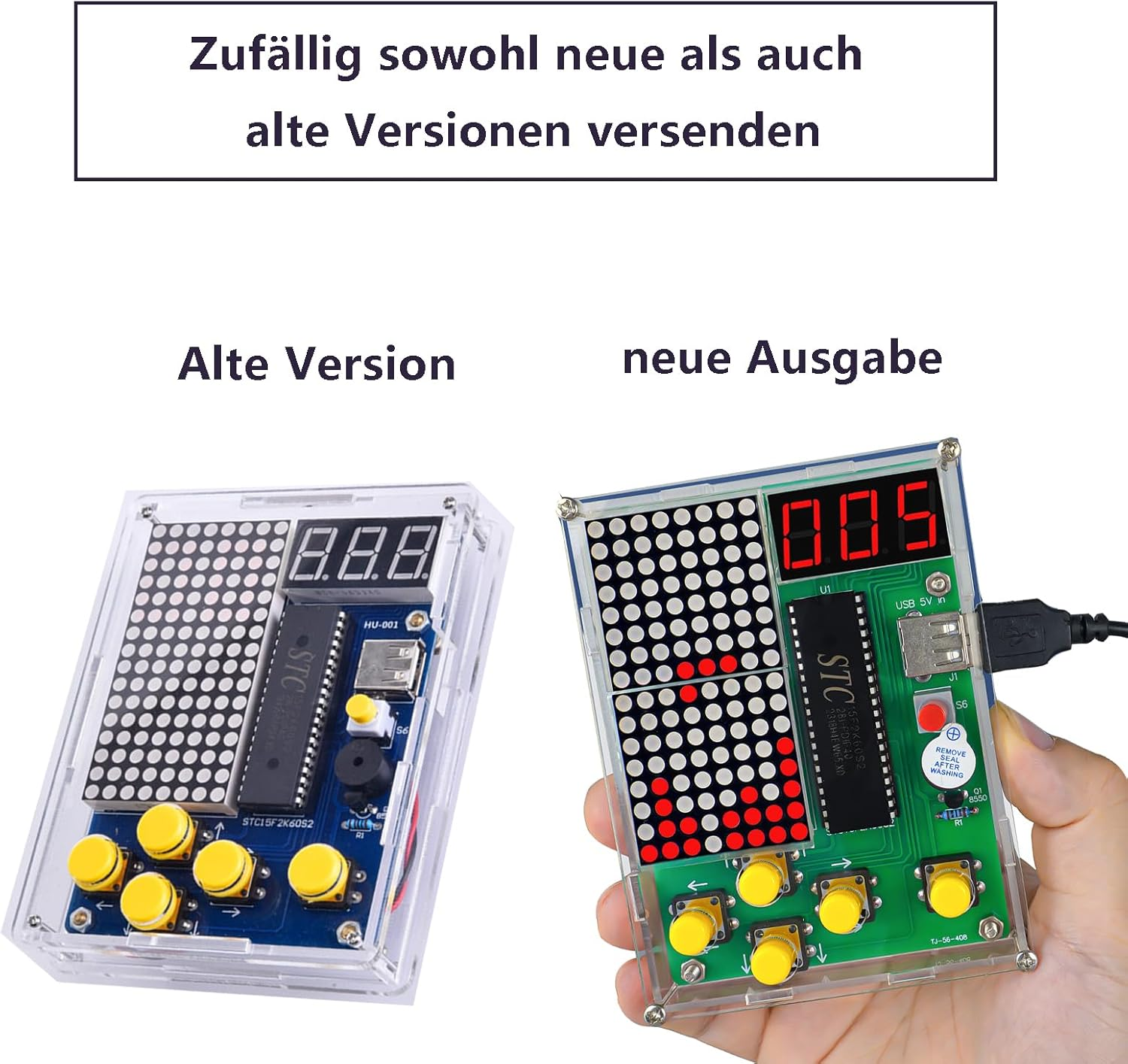 1 X DIY Game Console Handset with Acrylic Casing, DIY Soldering Electronic Building Kit, Game Console with Four Games Soldering Kit for Soldering and Science Education, Fun Soldering Learning Set. image number 6