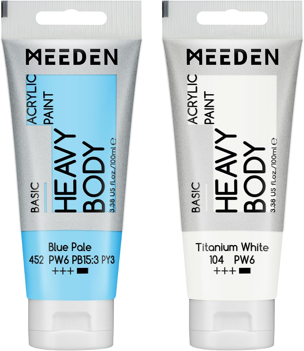 MEEDEN Titanium White Acrylic Paint: Pack of 2 Heavy Body Acrylic Paints (100Ml X 2 Tubes)