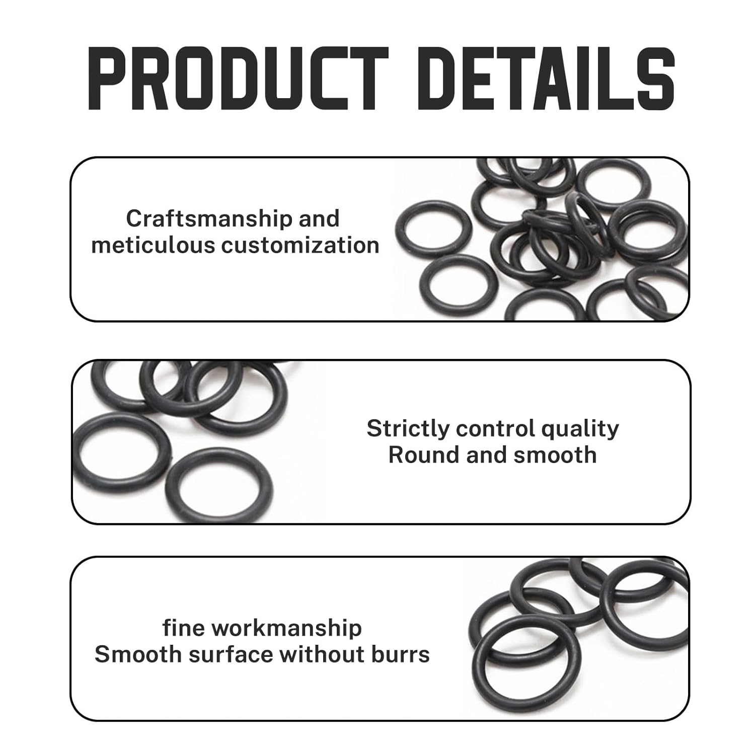 225 Pcs O Ring Seal Set,Nitrile Butadiene Rubber O Rings Set,18 Different Sizes,Rubber O Ring Kit Gasket Washer Seals with Classification Box for Plumbing,Faucet Tap,Auto Repair,Gas Connection image number 4