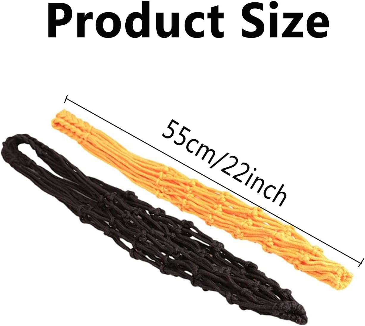 2 Pack Sports Ball Bag,Basketball Net Bag,Soccer Football Mesh Storage Bag,Nylon Carry Bag for Holding Basketball,Soccer, Volleyball(Black,Yellow) image number 2