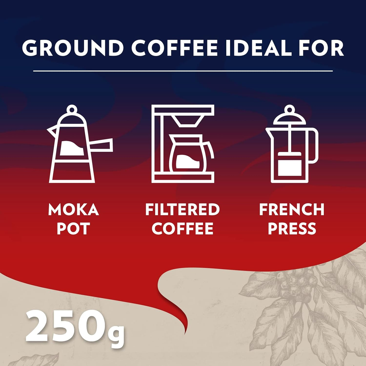 Lavazza, Crema E Gusto Classico, Ground Coffee, 2 Packs of 250G, Ideal for Moka Pot or Filtered Coffee, Rounded and Inviting Taste, Intensity 7/10, Spicy Aromatic Notes, Arabica and Robusta, Dark Roast image number 2