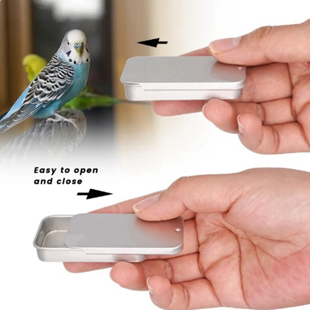 Mini Bird Training Food Box Hand-Held Parrot Feeder Feeding Box Training Food Jar Bird Interactive Toy Easy Install Silver image number 6