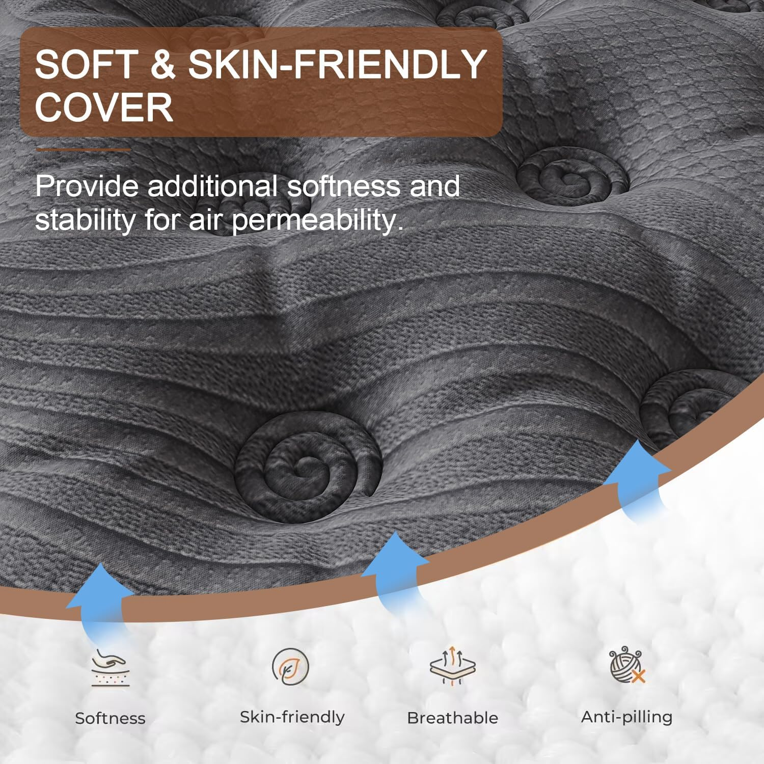 Duchess Queen Hybrid Mattress - Mattresses Medium Firm Comfortable Memory Foam and Pocket Springs with Pressure Relief Breathable Design Reinforced Edge Support image number 6