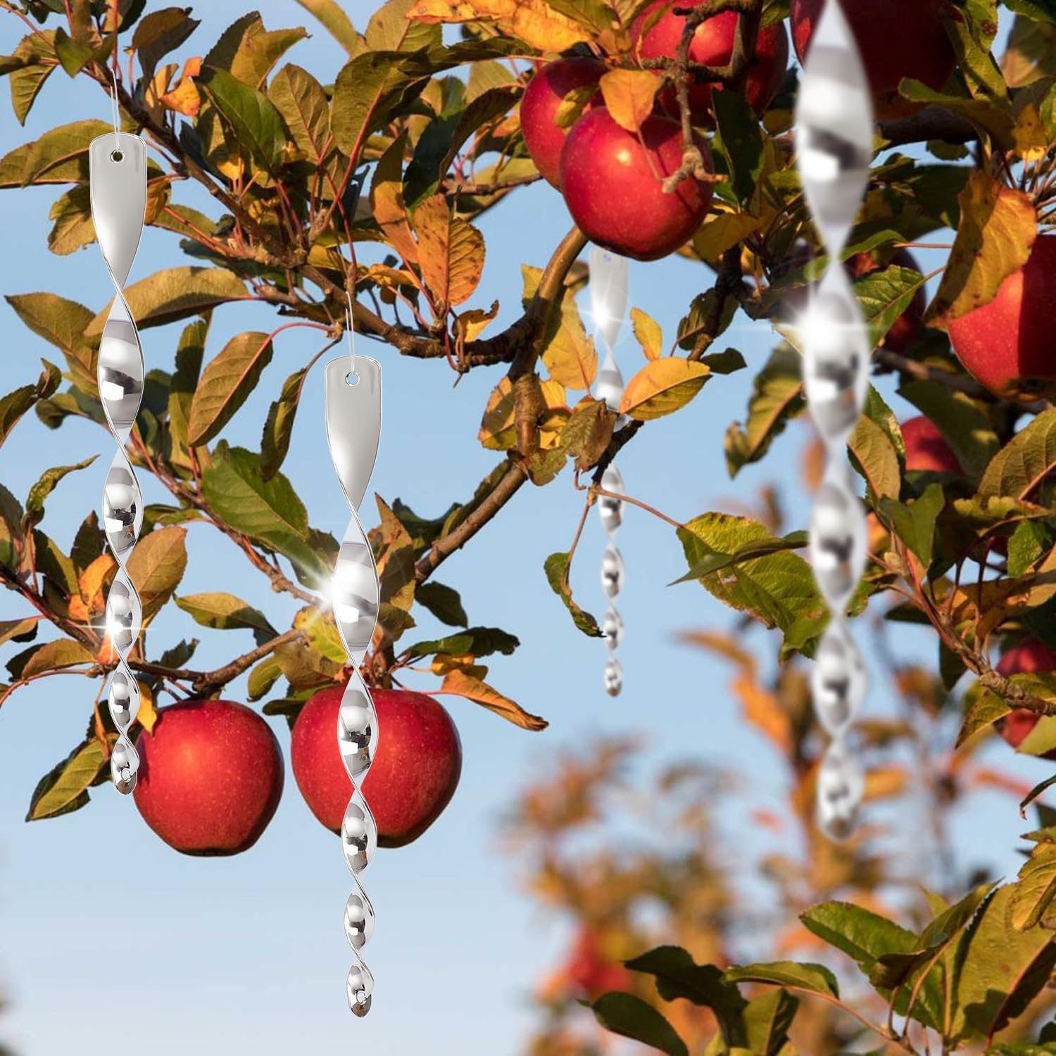 Bird Wind Twisting Scare Rods Reflective Ornamental Spiral Device (12") (Set of 12) image number 2