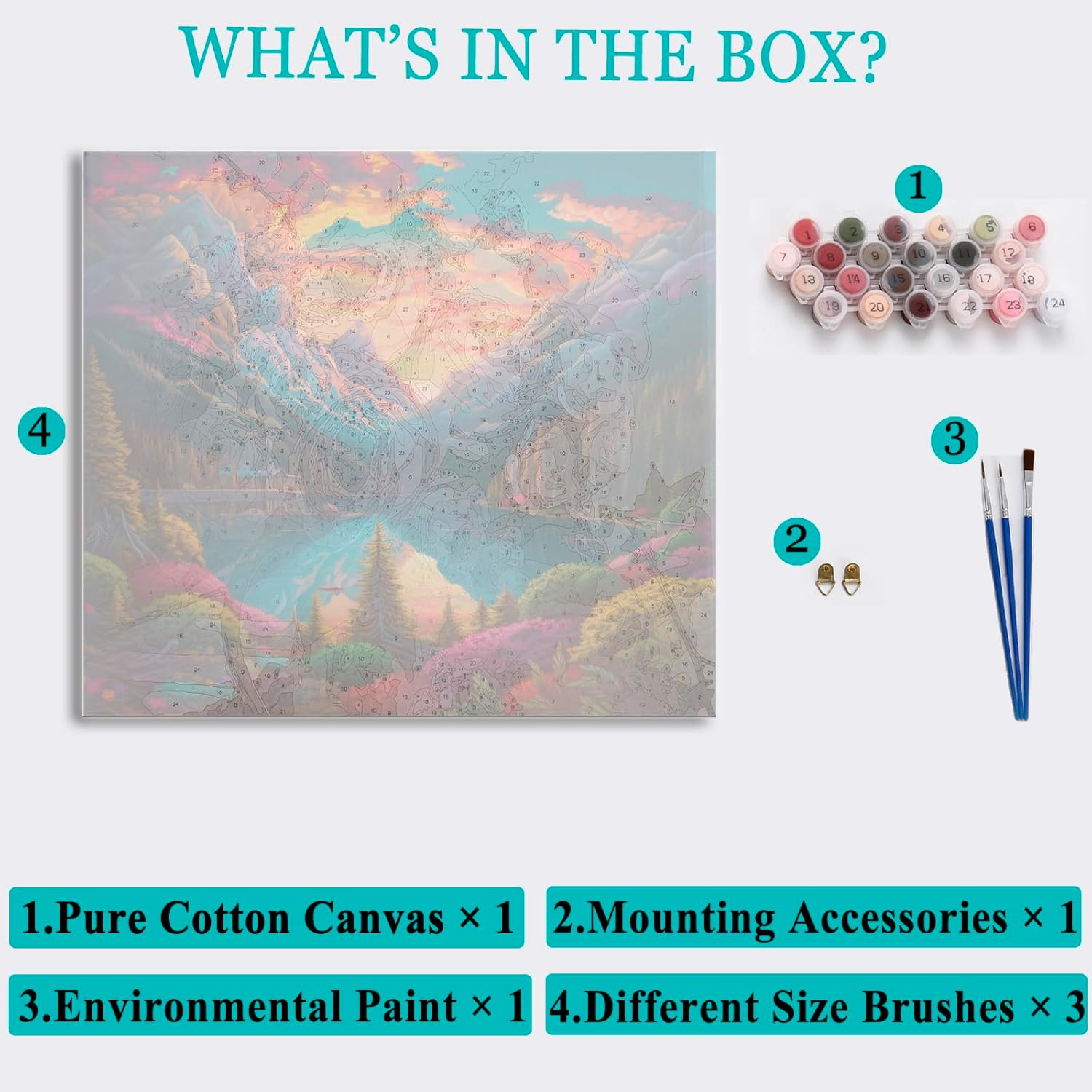 HONGYA ART DIY Paint by Numbers－Diy Adult Paint by Numbers Kits for Adults,Adult Painting Kits on Canvas Landscape for Living Room, Bedroom, Office 20X16 Inches(Ld-1) image number 6