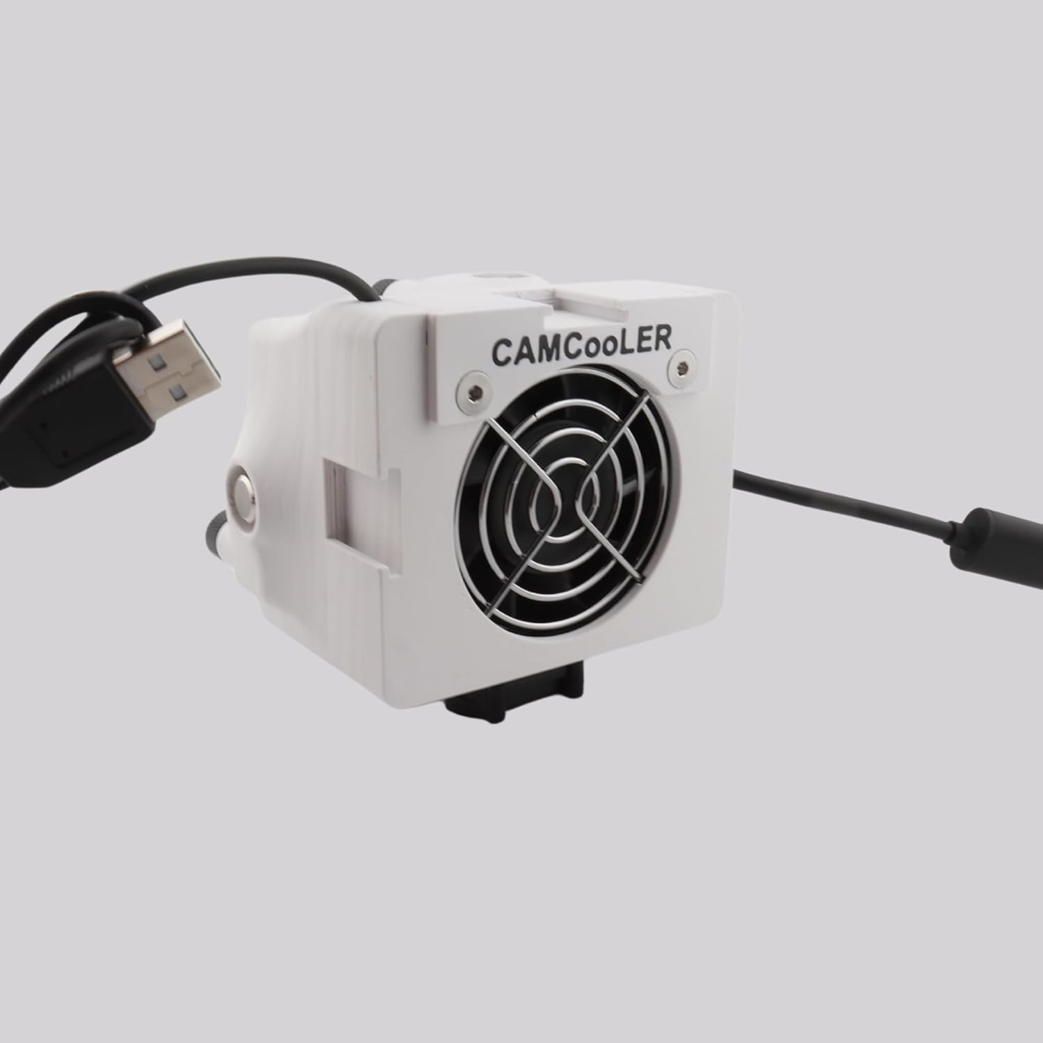 9Thirteen, Cooler Fan/Case. Works with Gopro HERO9, HERO10, HERO11, HERO12, HERO13, Reduce Overheating in Static Environments at Sporting Events,Vlogging (White, Powermount plus &ndash; Variable Speed Fan) image number 1